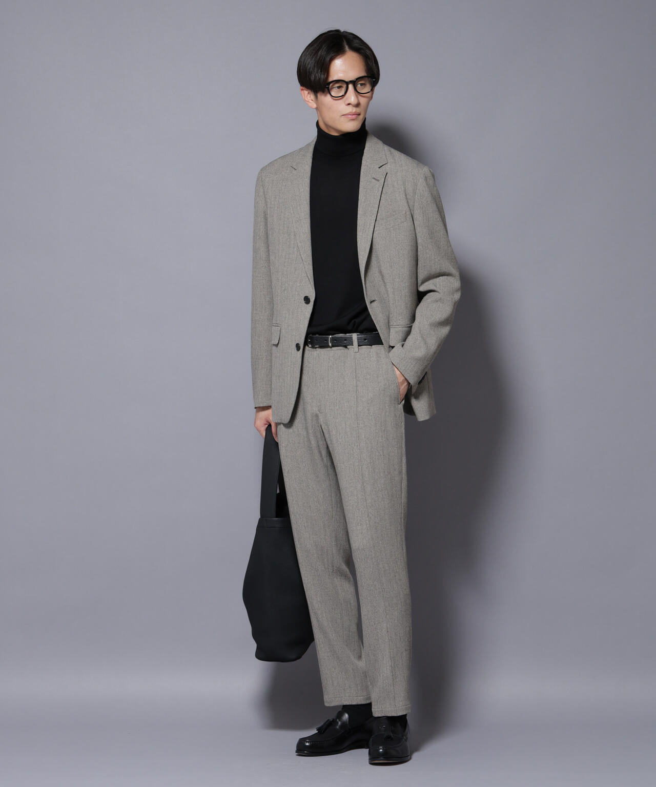 ｢N TROUSERS BASIC｣ 洗えるMIXツイードストレッチパンツ(セットアップ可)