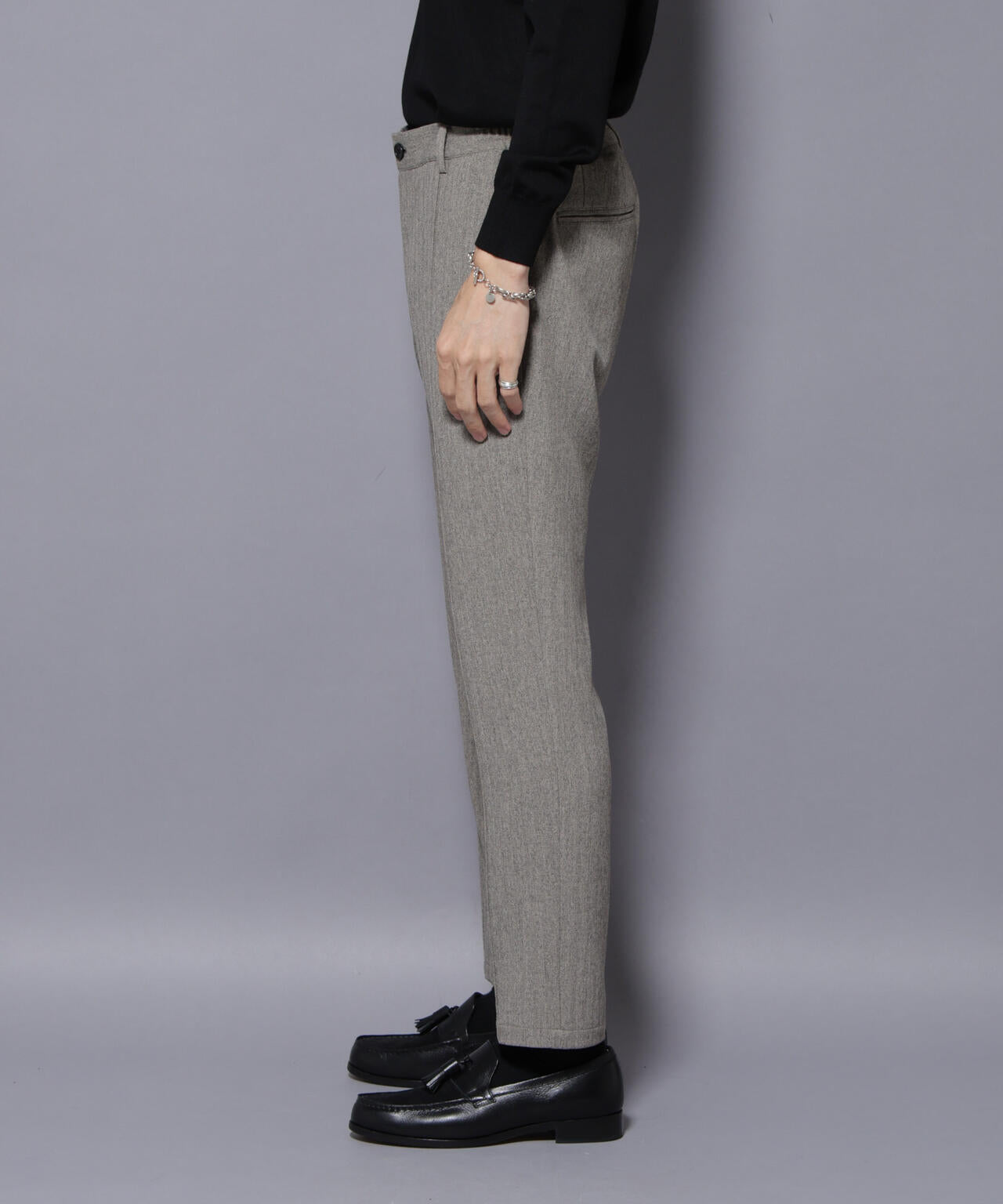 ｢N TROUSERS BASIC｣ 洗えるMIXツイードストレッチパンツ(セットアップ可)