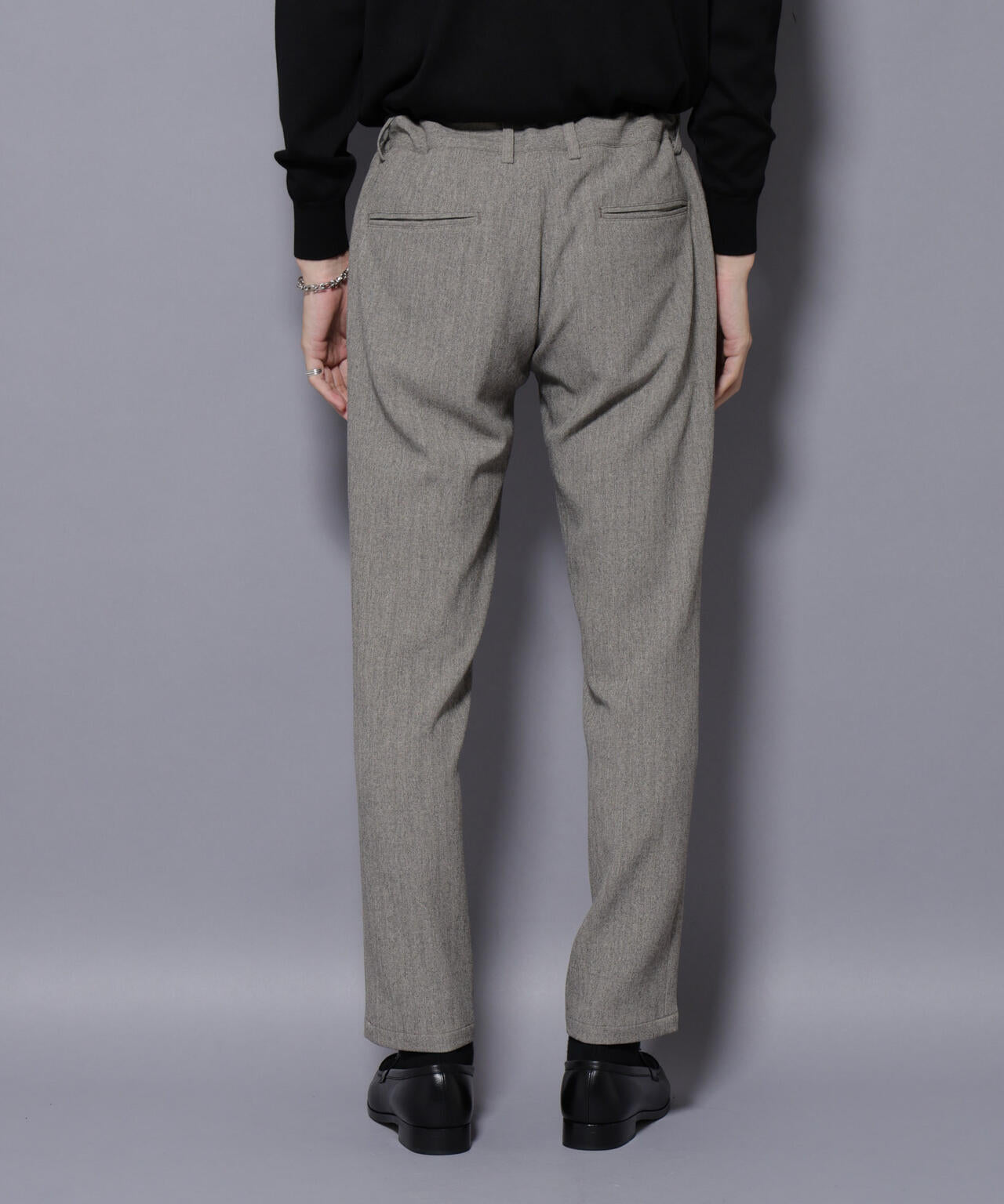 ｢N TROUSERS BASIC｣ 洗えるMIXツイードストレッチパンツ(セットアップ可)