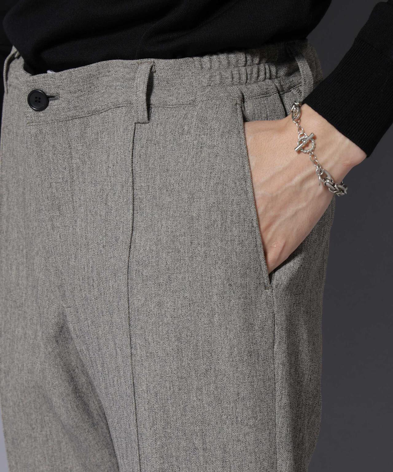 ｢N TROUSERS BASIC｣ 洗えるMIXツイードストレッチパンツ(セットアップ可)