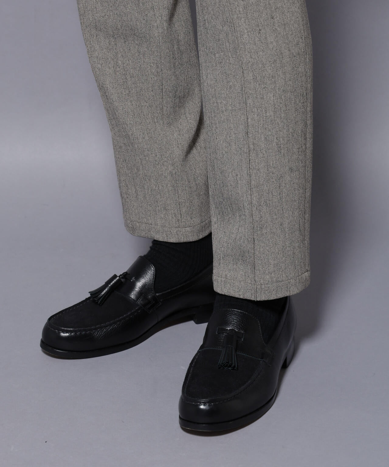 ｢N TROUSERS BASIC｣ 洗えるMIXツイードストレッチパンツ(セットアップ可)