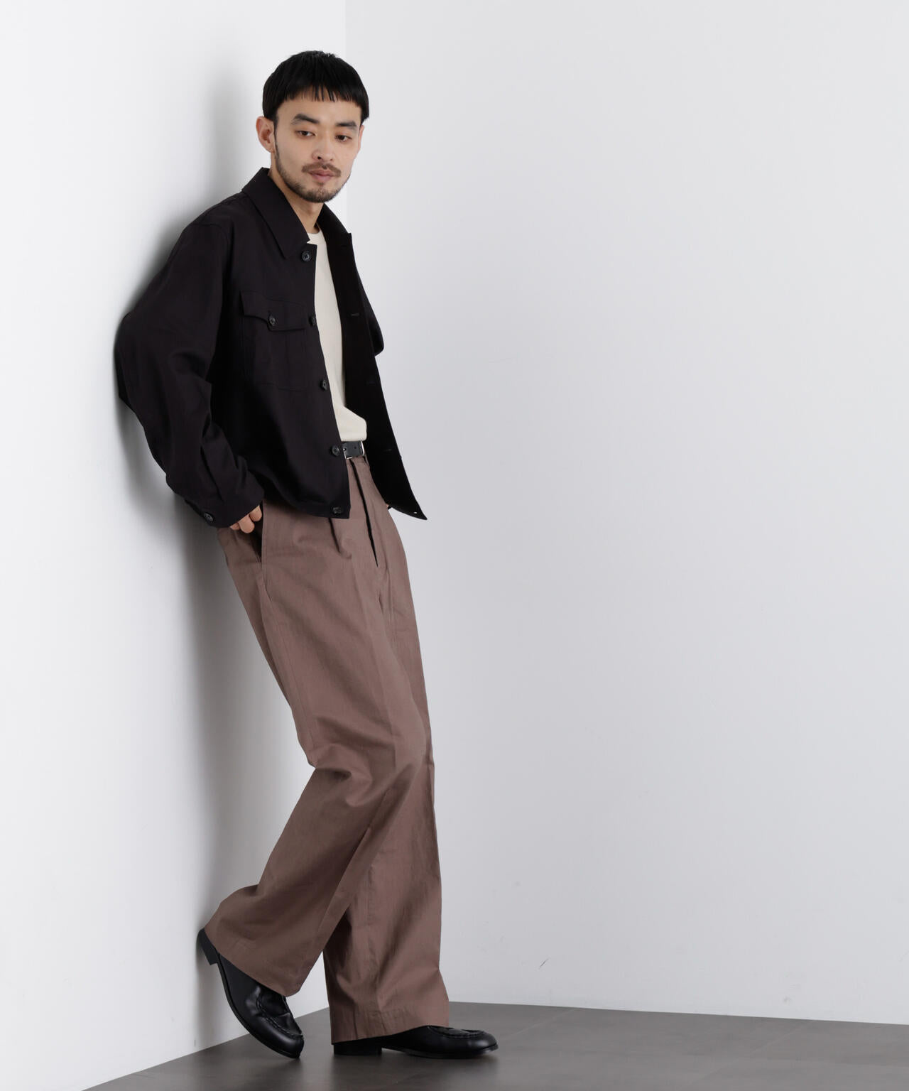「FRENCH LINEN」リネンコットンシャツブルゾン