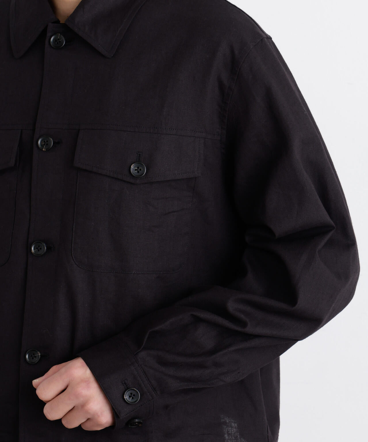 「FRENCH LINEN」リネンコットンシャツブルゾン