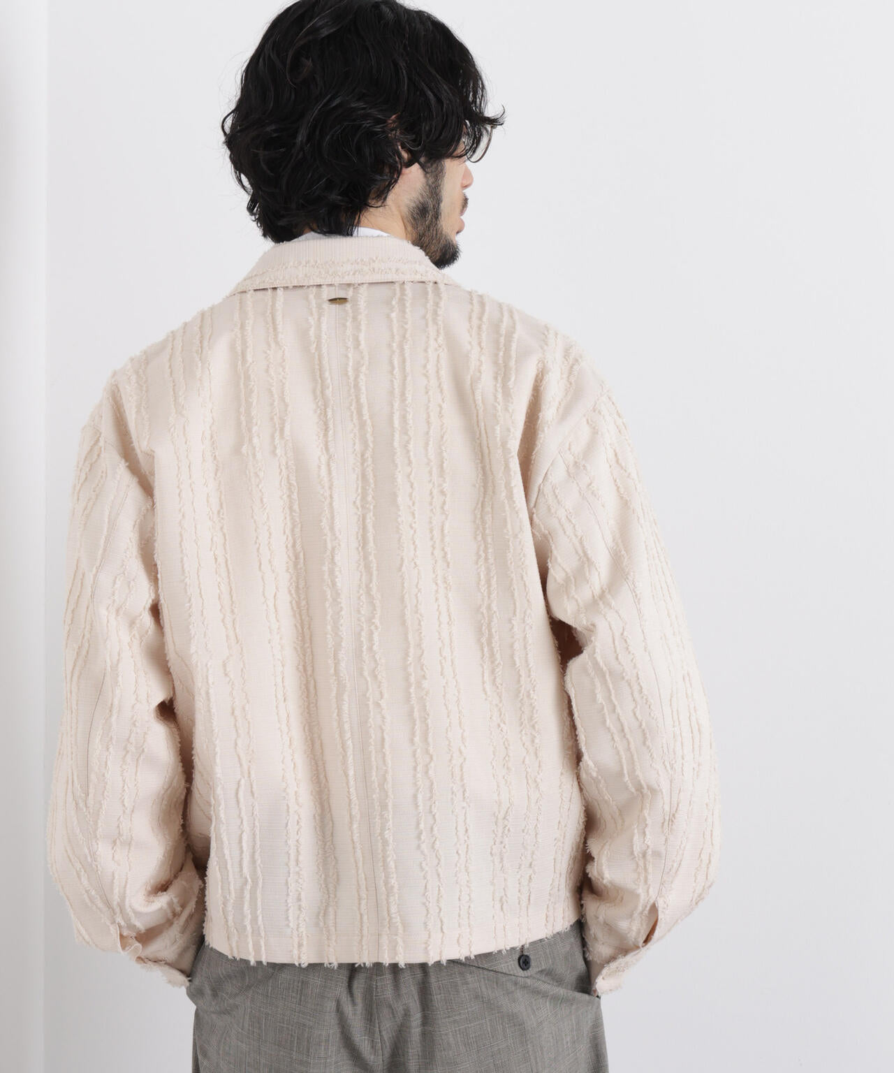 「ASSEMBLANC」カットレースフリンジブルゾン