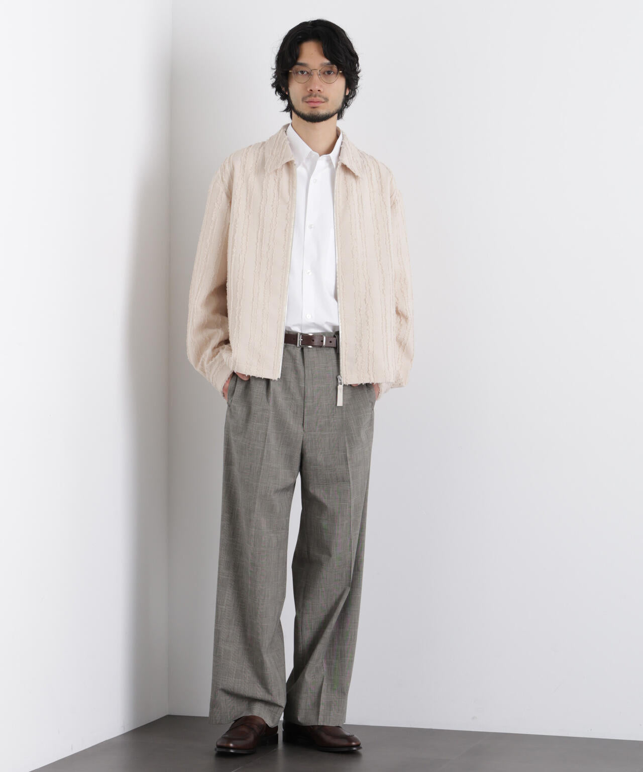 「ASSEMBLANC」カットレースフリンジブルゾン