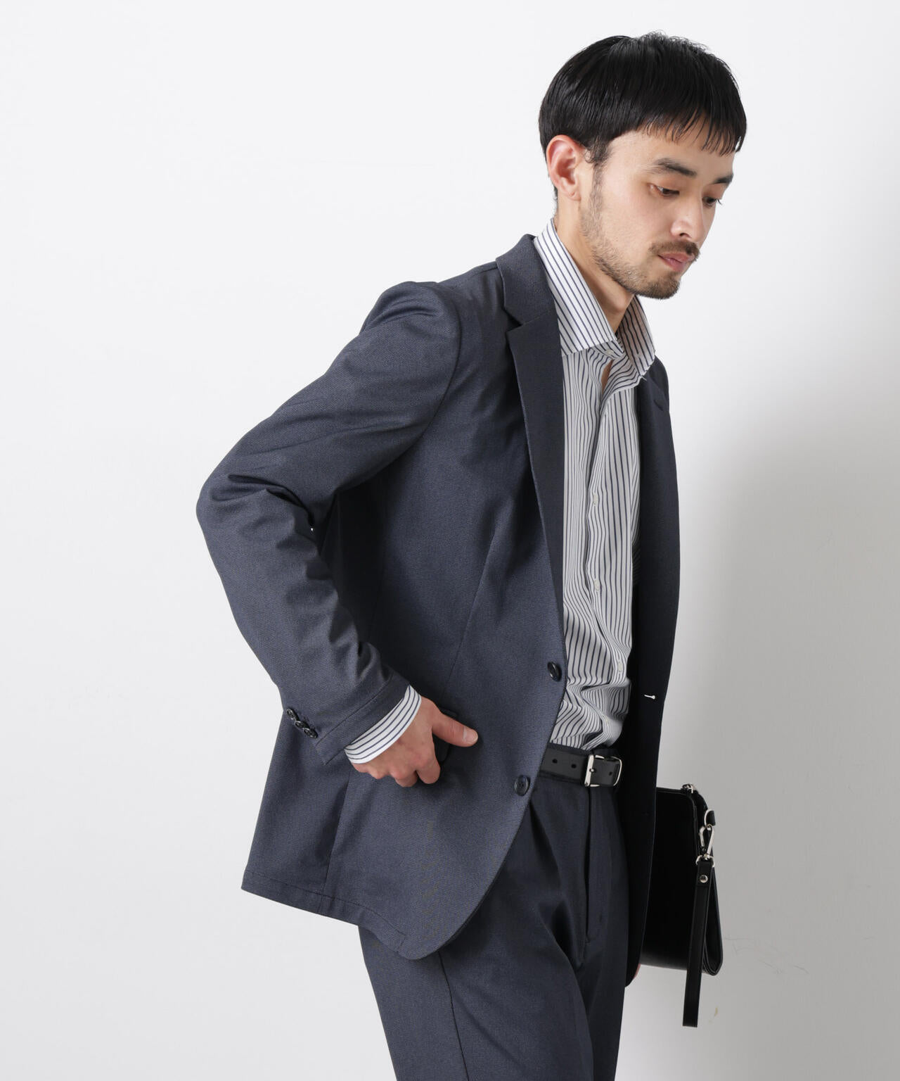 【大人気セットアップ】｢Damerino｣ 軽量ジャージーデニムライクストレッチセットアップ
