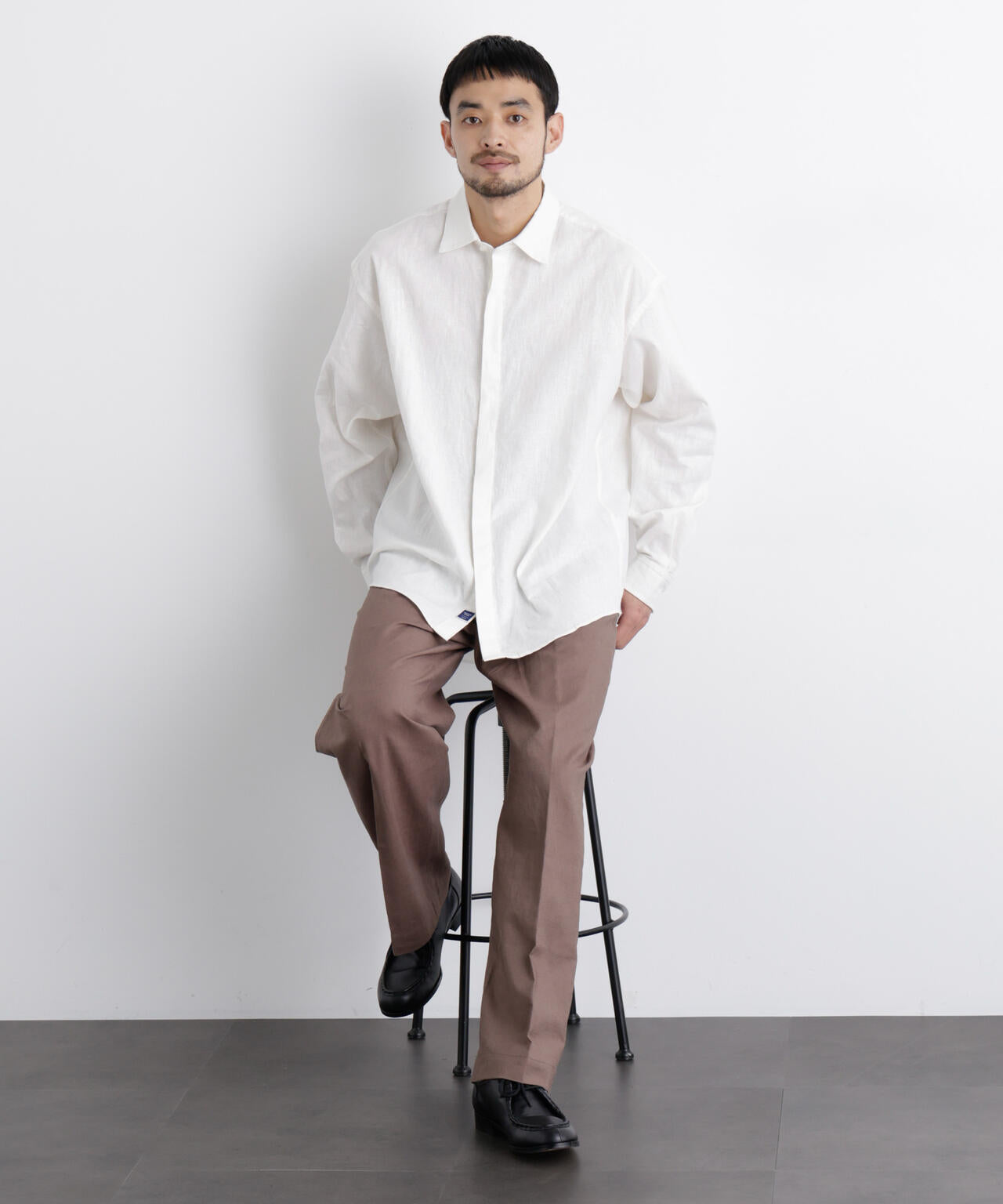 「FRENCH LINEN」リネンコットンレギュラーシャツ