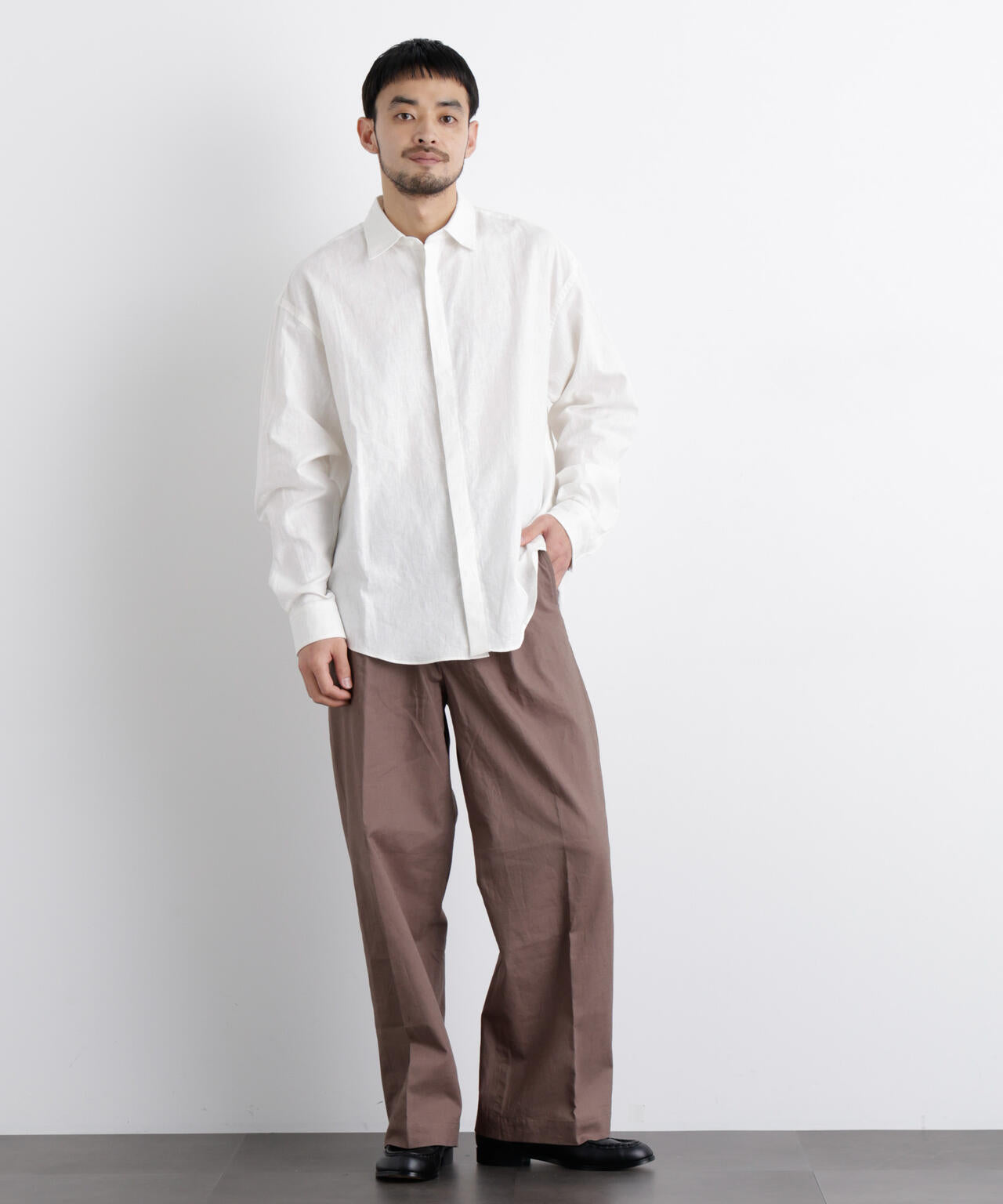 「FRENCH LINEN」リネンコットンレギュラーシャツ
