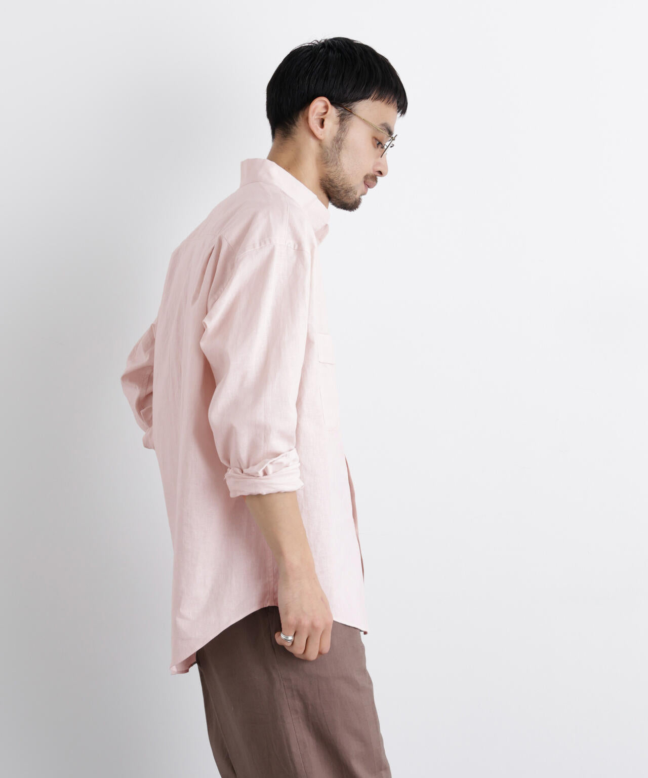 「FRENCH LINEN」リネンコットンスタンドシャツ
