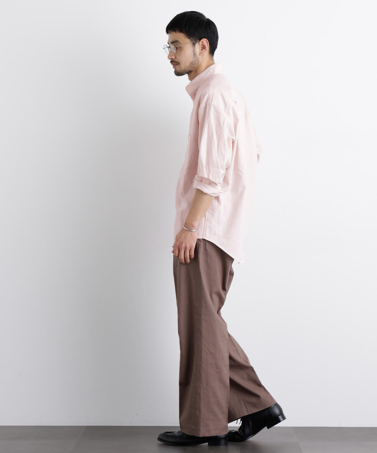 「FRENCH LINEN」リネンコットンスタンドシャツ