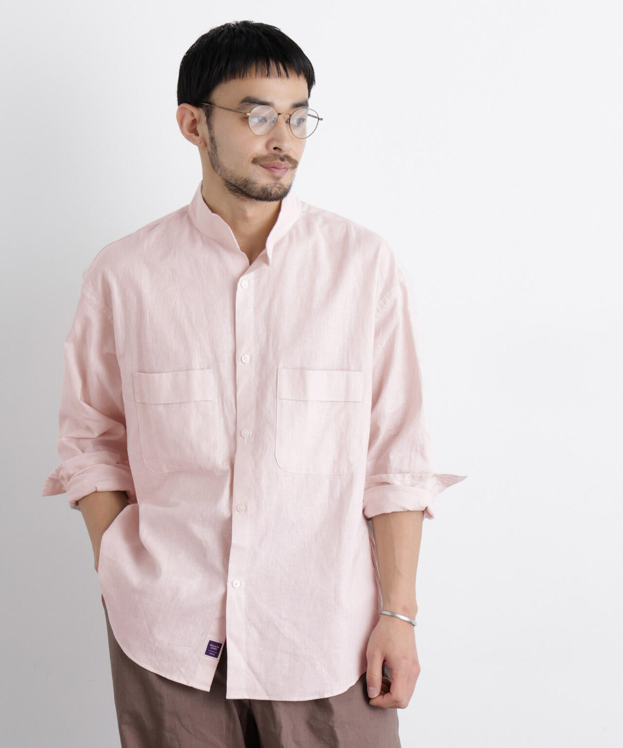 「FRENCH LINEN」リネンコットンスタンドシャツ