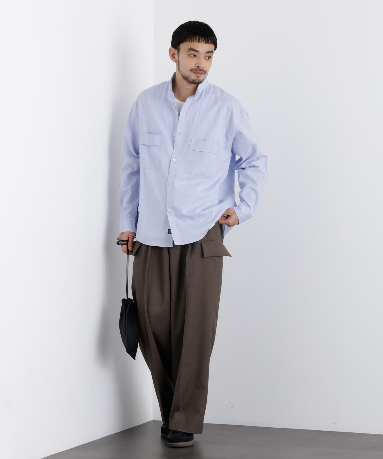 「FRENCH LINEN」リネンコットンスタンドシャツ