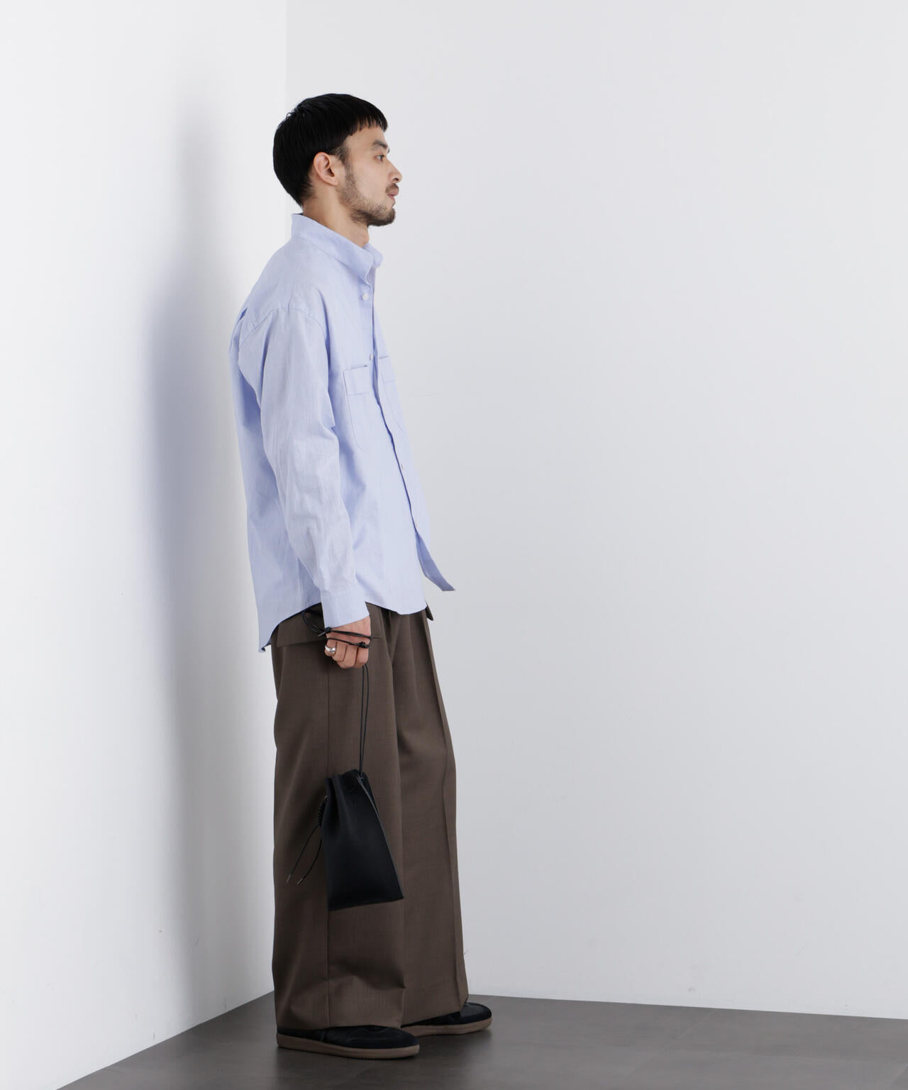 「FRENCH LINEN」リネンコットンスタンドシャツ