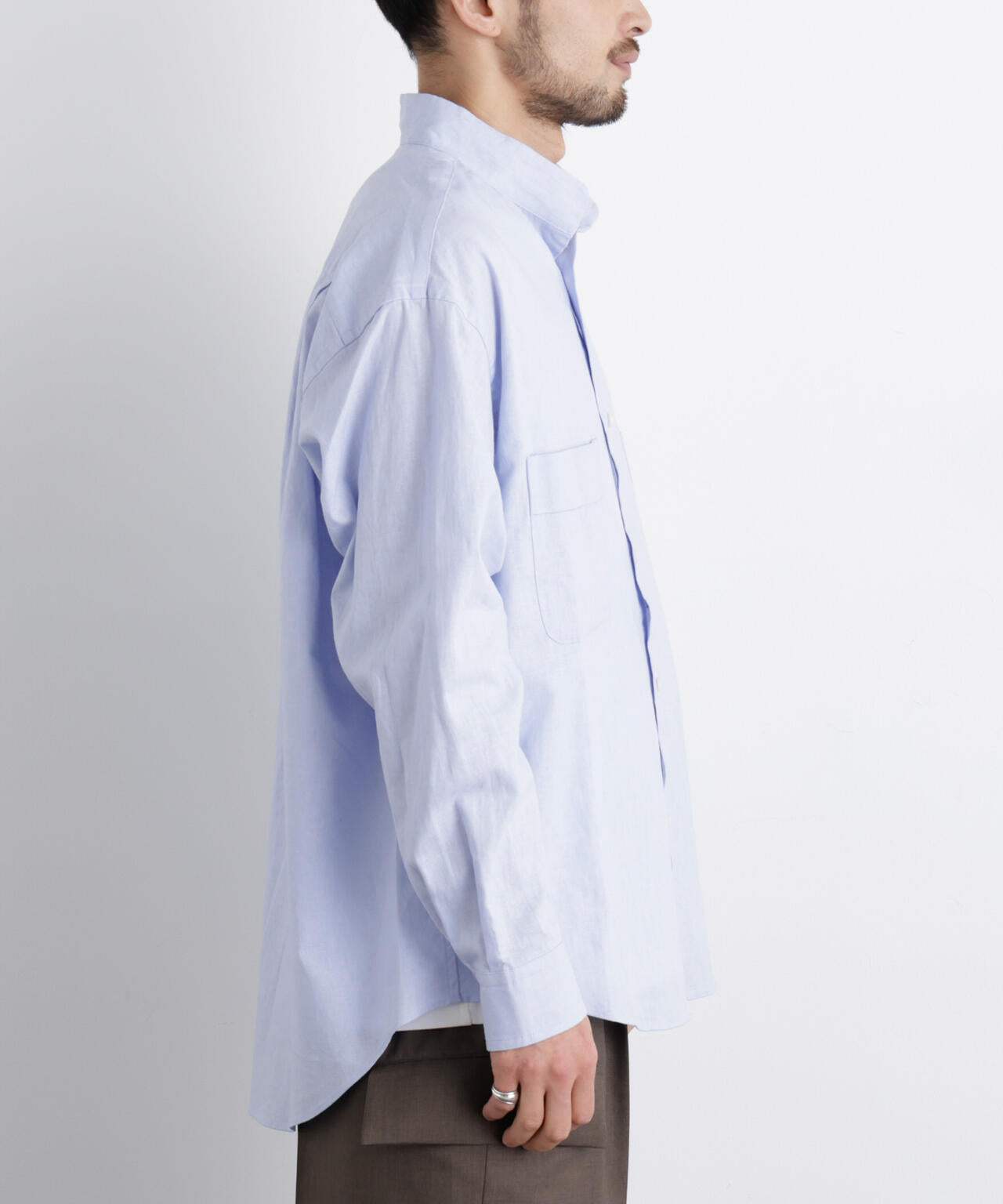「FRENCH LINEN」リネンコットンスタンドシャツ