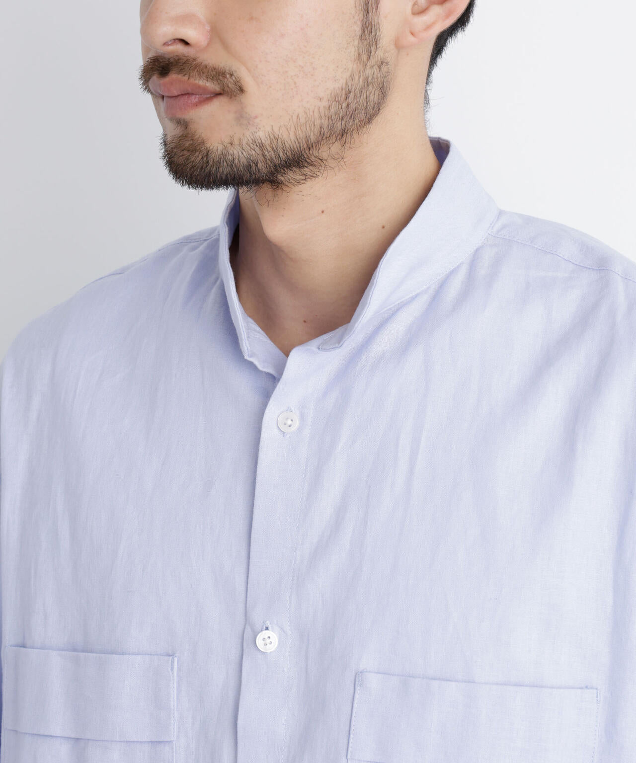 「FRENCH LINEN」リネンコットンスタンドシャツ