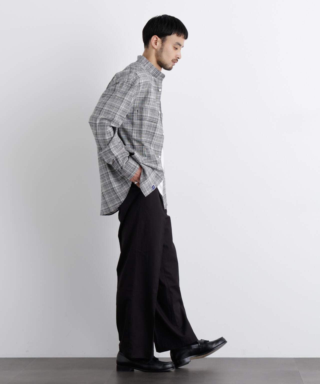 「FRENCH LINEN」リネンコットンスタンドシャツ