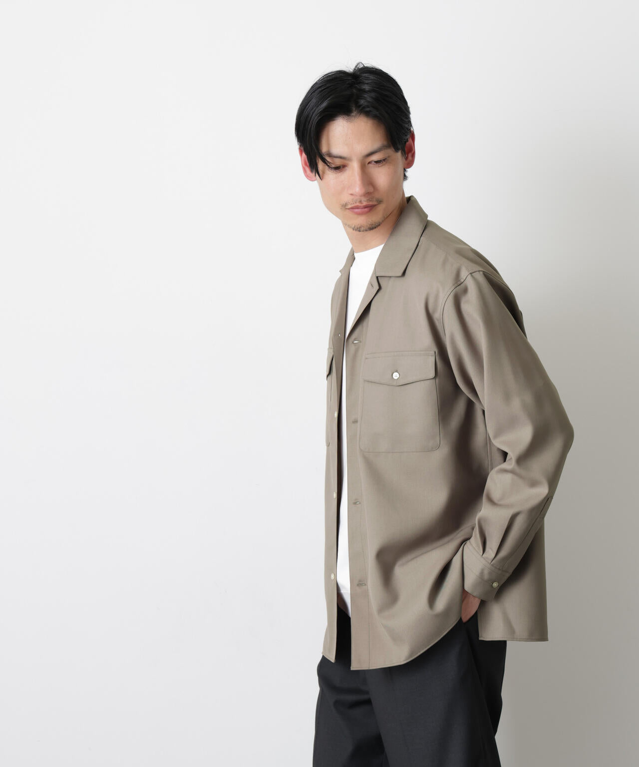 ｢Gavante｣ ドライギャバオープンカラーシャツ