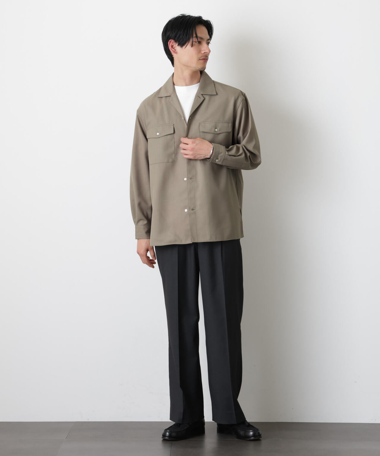｢Gavante｣ ドライギャバオープンカラーシャツ