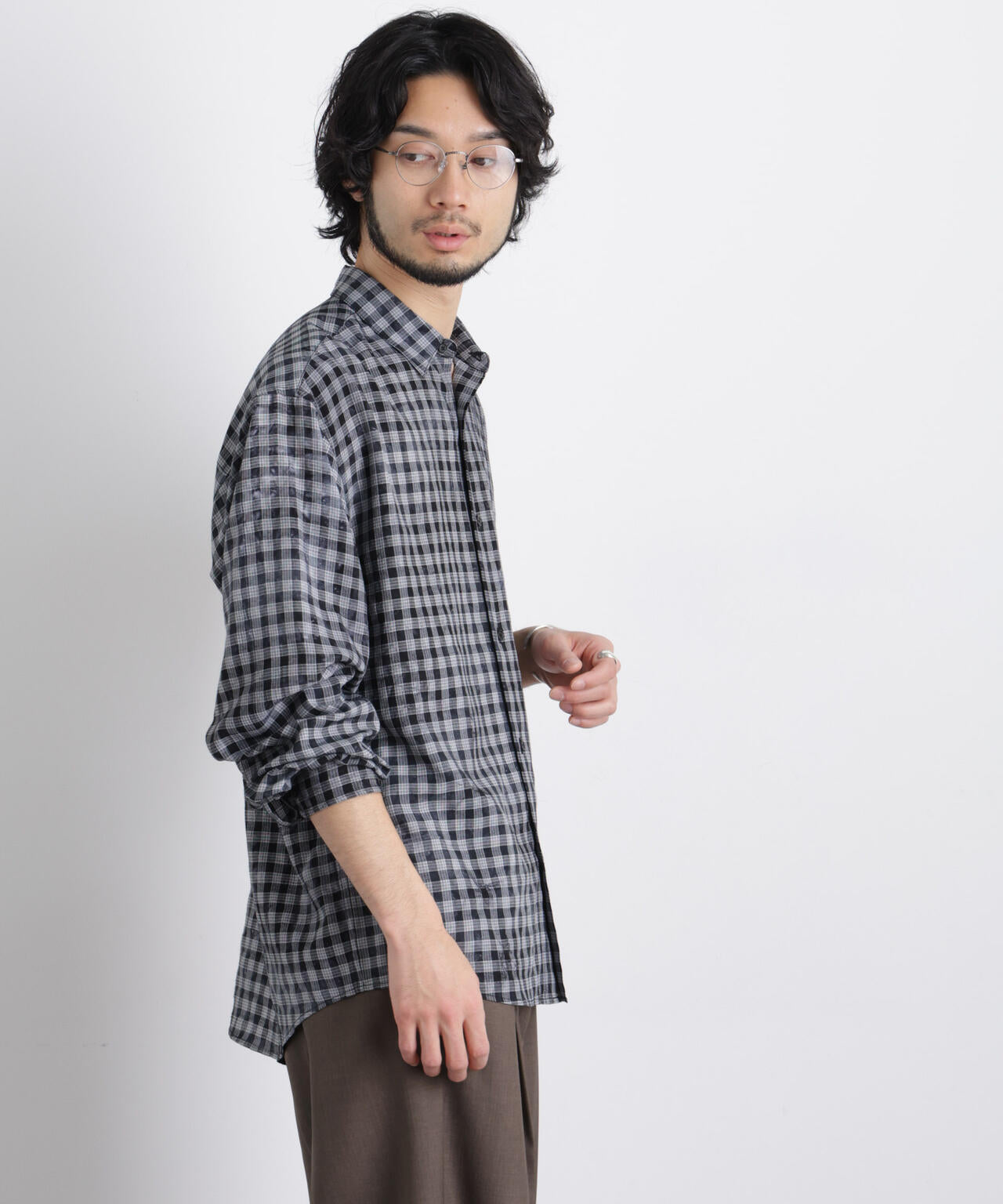 ケミカルフィニッシュチェック オーバーシャツ