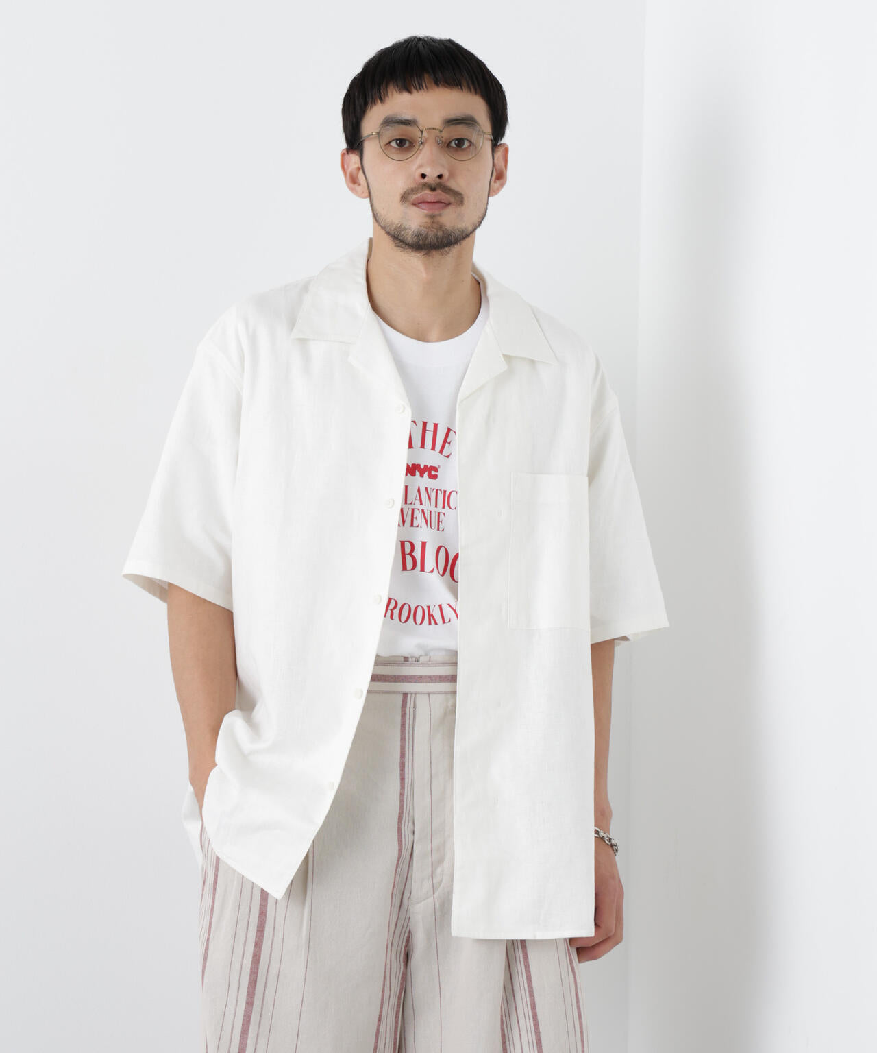 ｢FRENCH LINEN｣ フライフロント半袖シャツ
