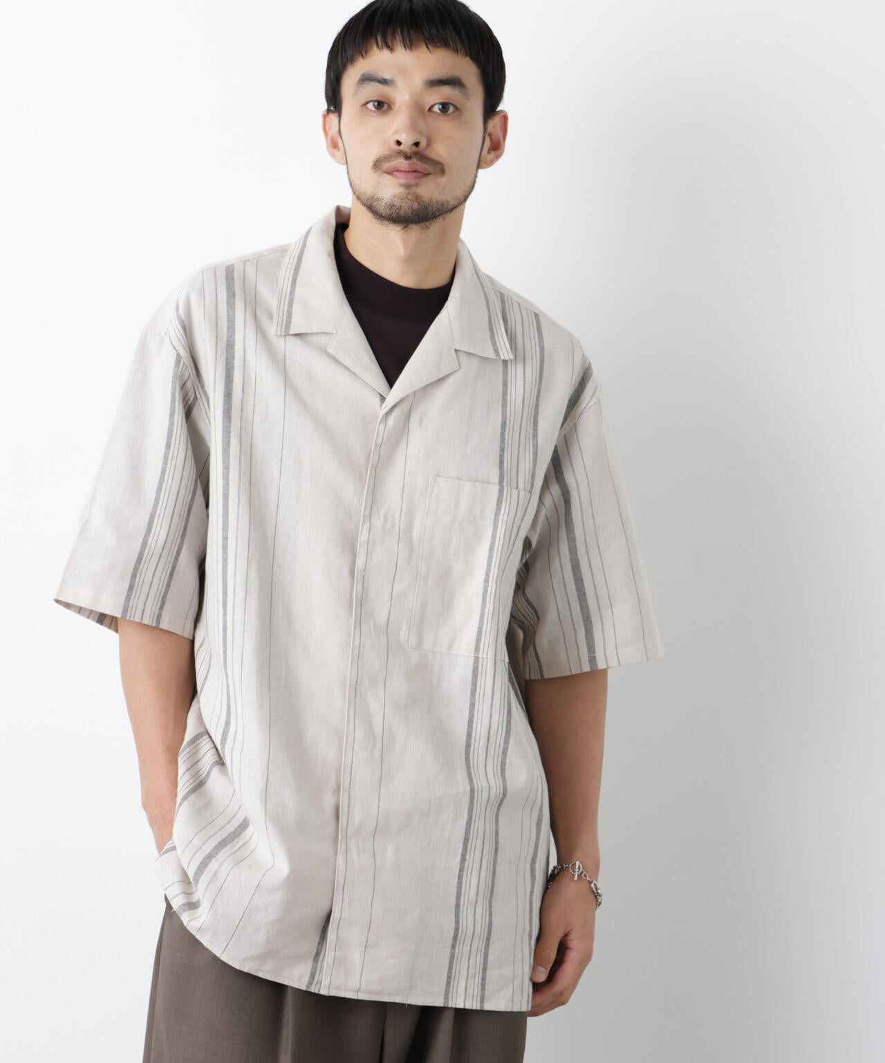 ｢FRENCH LINEN｣ フライフロント半袖シャツ