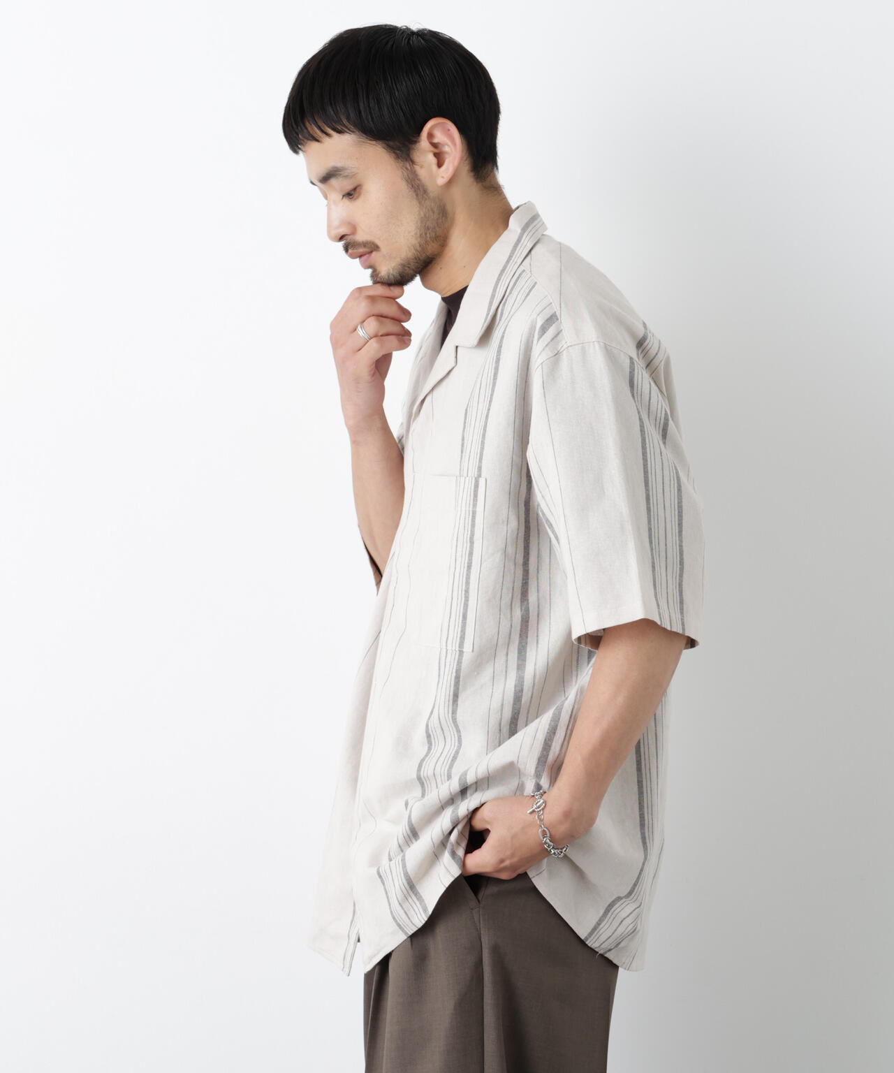 ｢FRENCH LINEN｣ フライフロント半袖シャツ