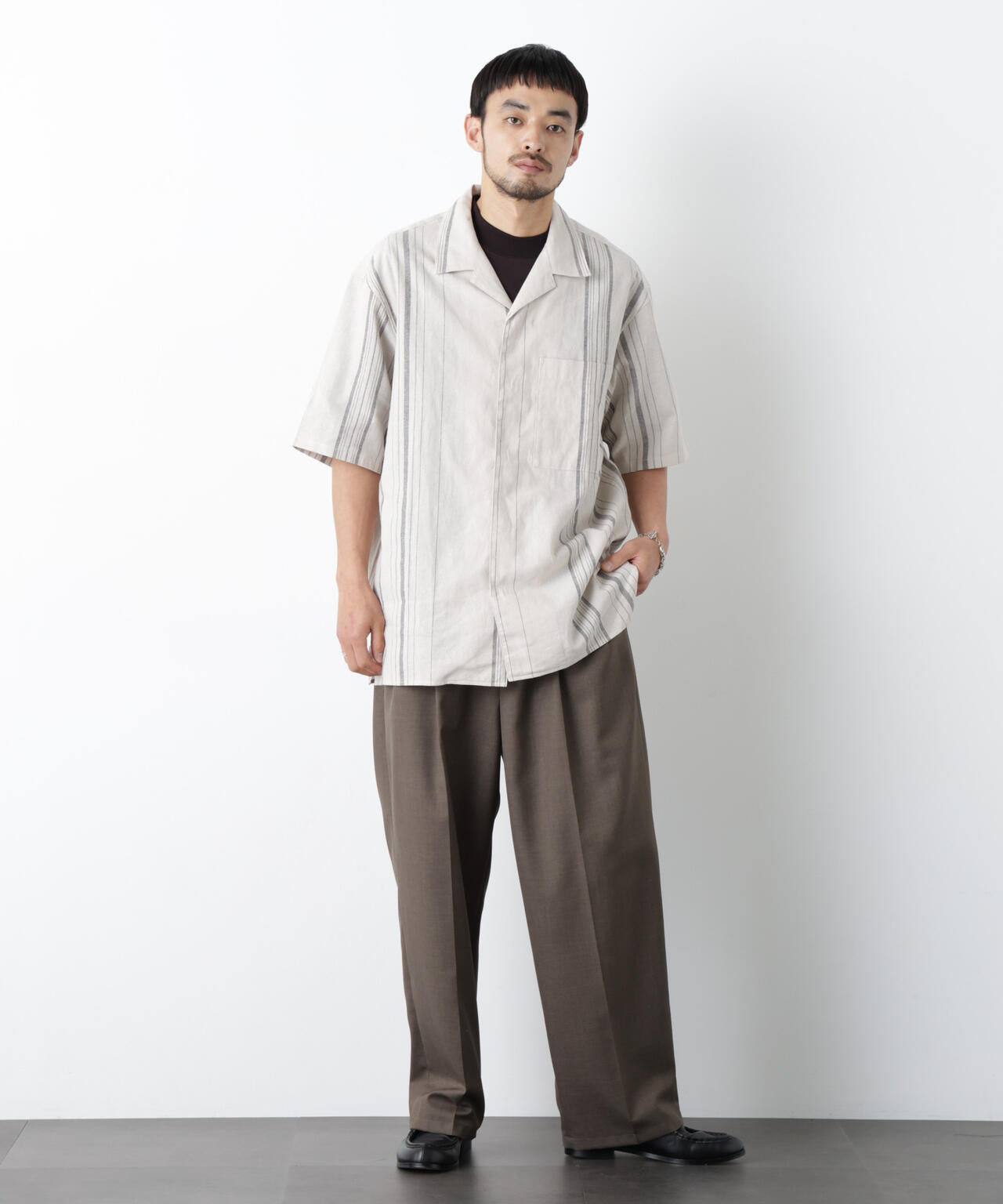 ｢FRENCH LINEN｣ フライフロント半袖シャツ