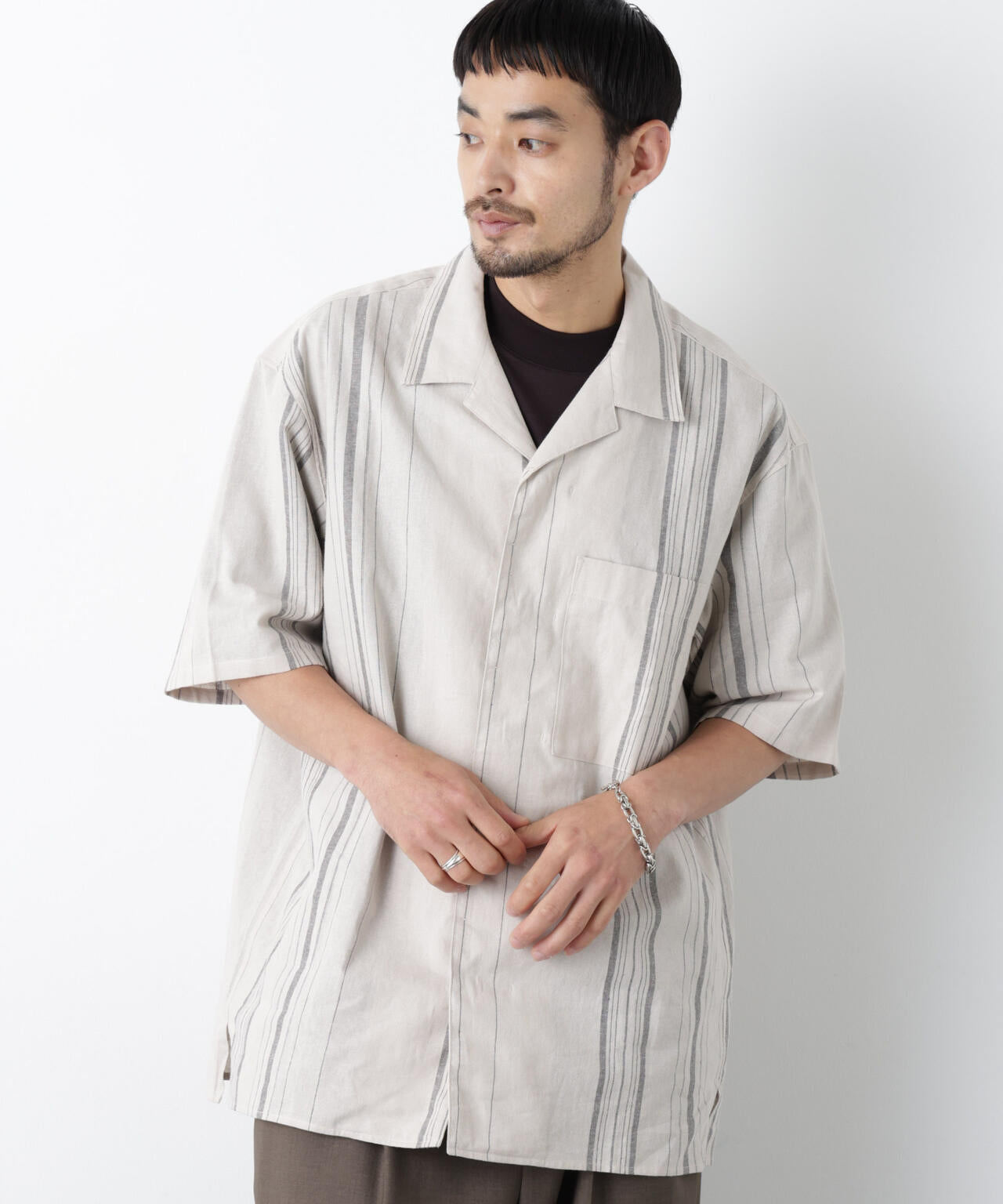 ｢FRENCH LINEN｣ フライフロント半袖シャツ
