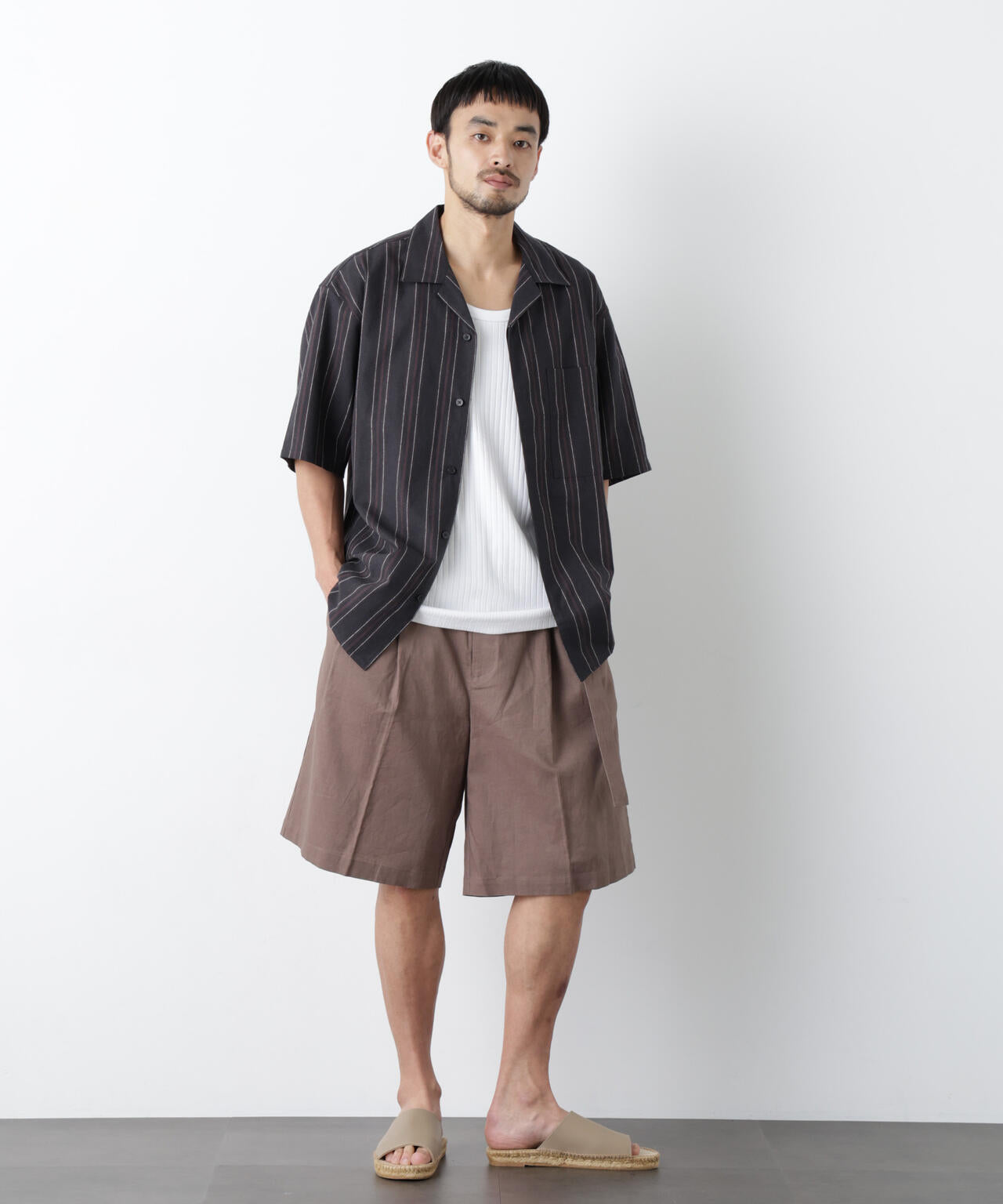 ｢FRENCH LINEN｣ フライフロント半袖シャツ