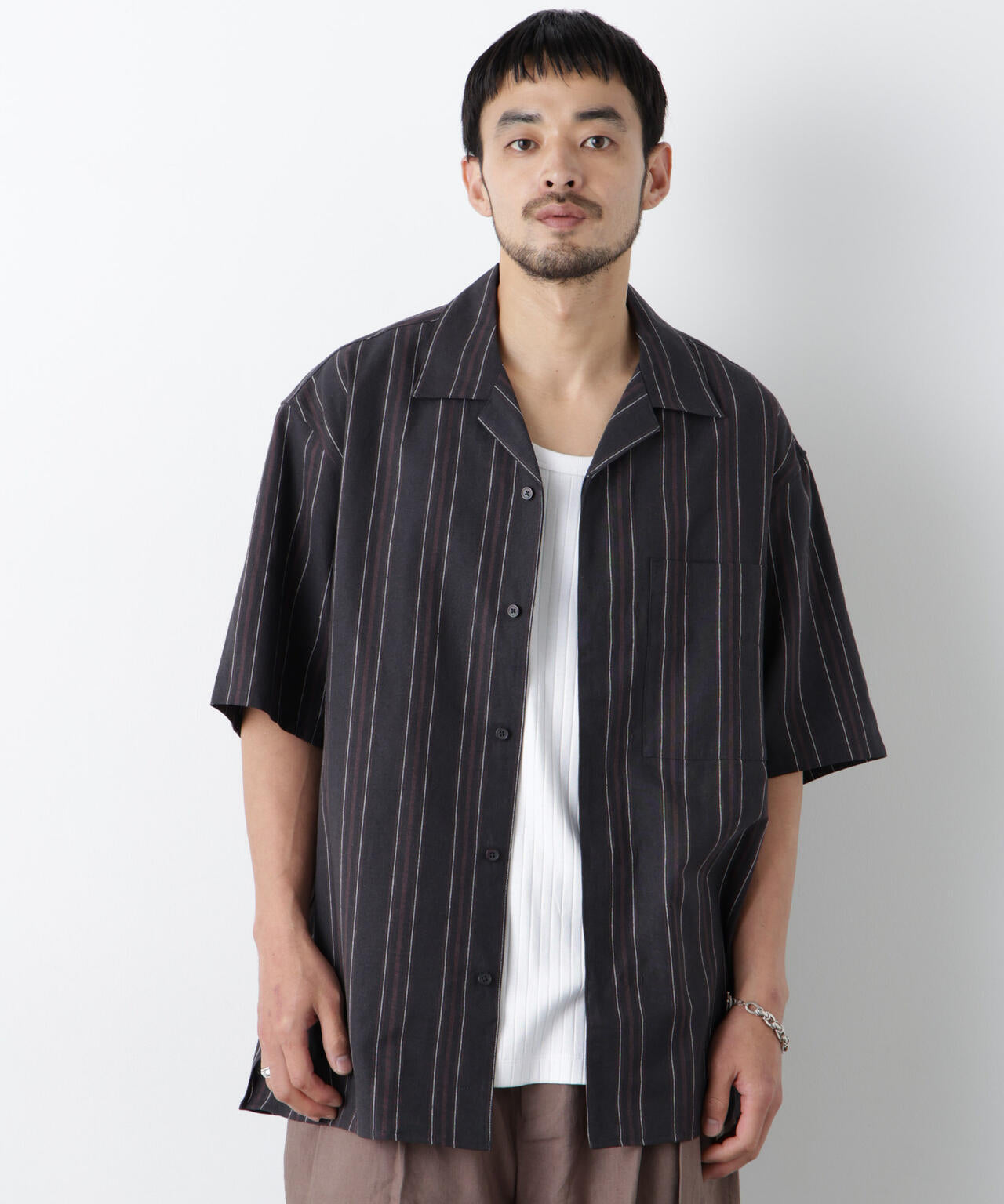 ｢FRENCH LINEN｣ フライフロント半袖シャツ
