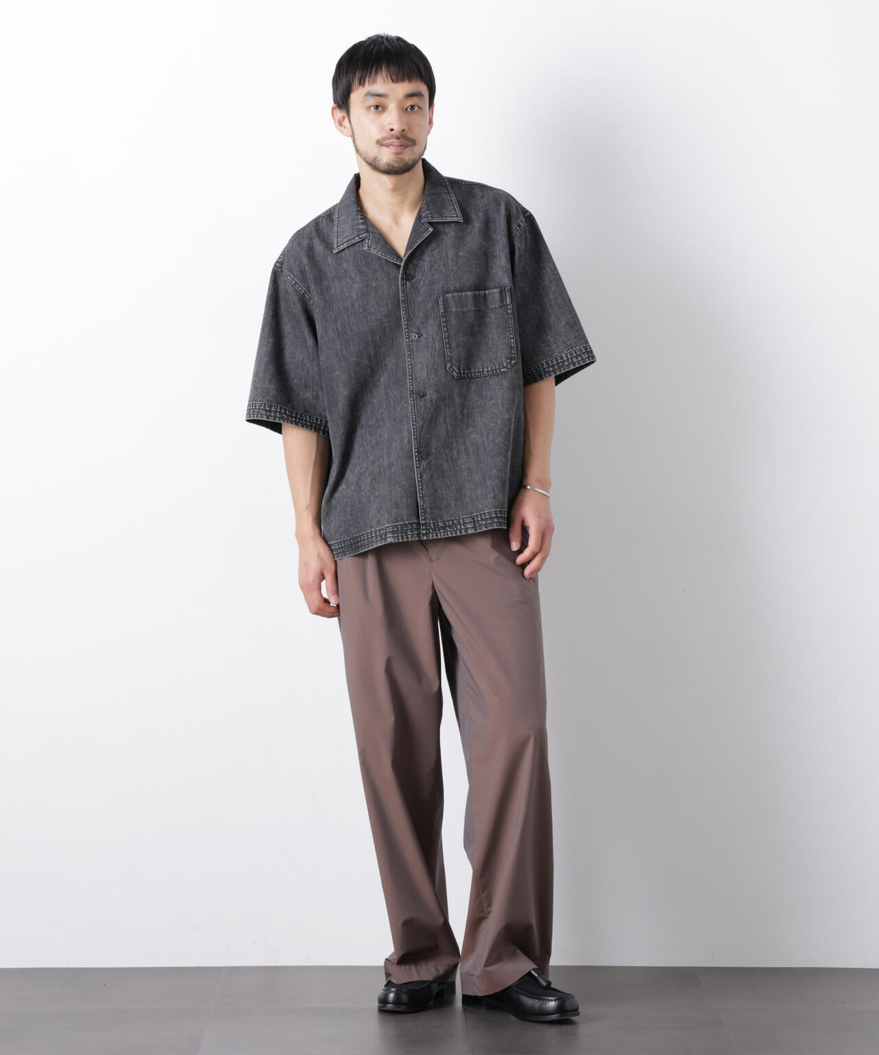 「OtoNANO」 デニムシャツ 半袖