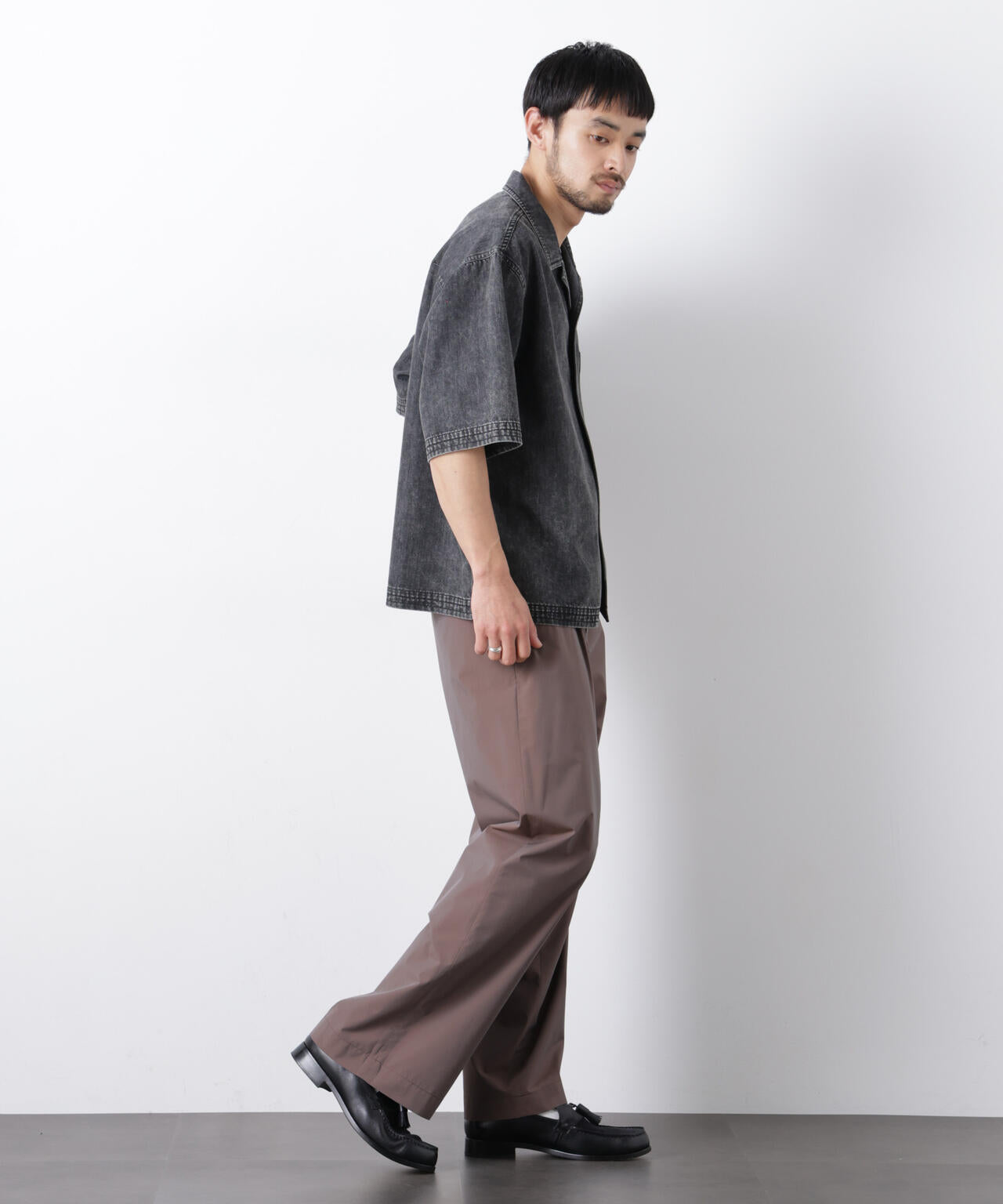 「OtoNANO」 デニムシャツ 半袖