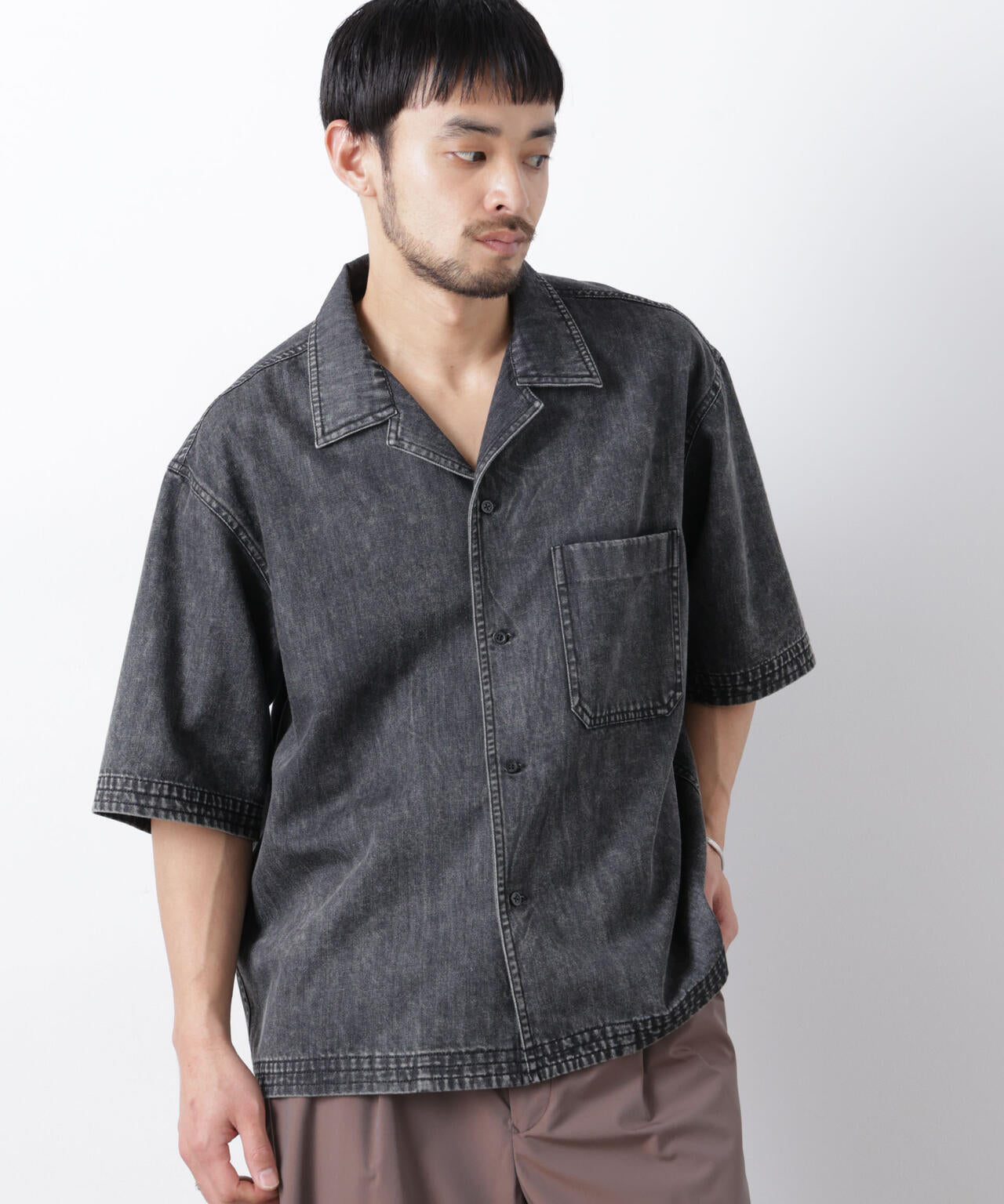 「OtoNANO」 デニムシャツ 半袖