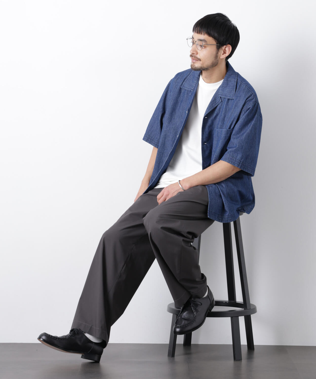 「OtoNANO」 デニムシャツ 半袖