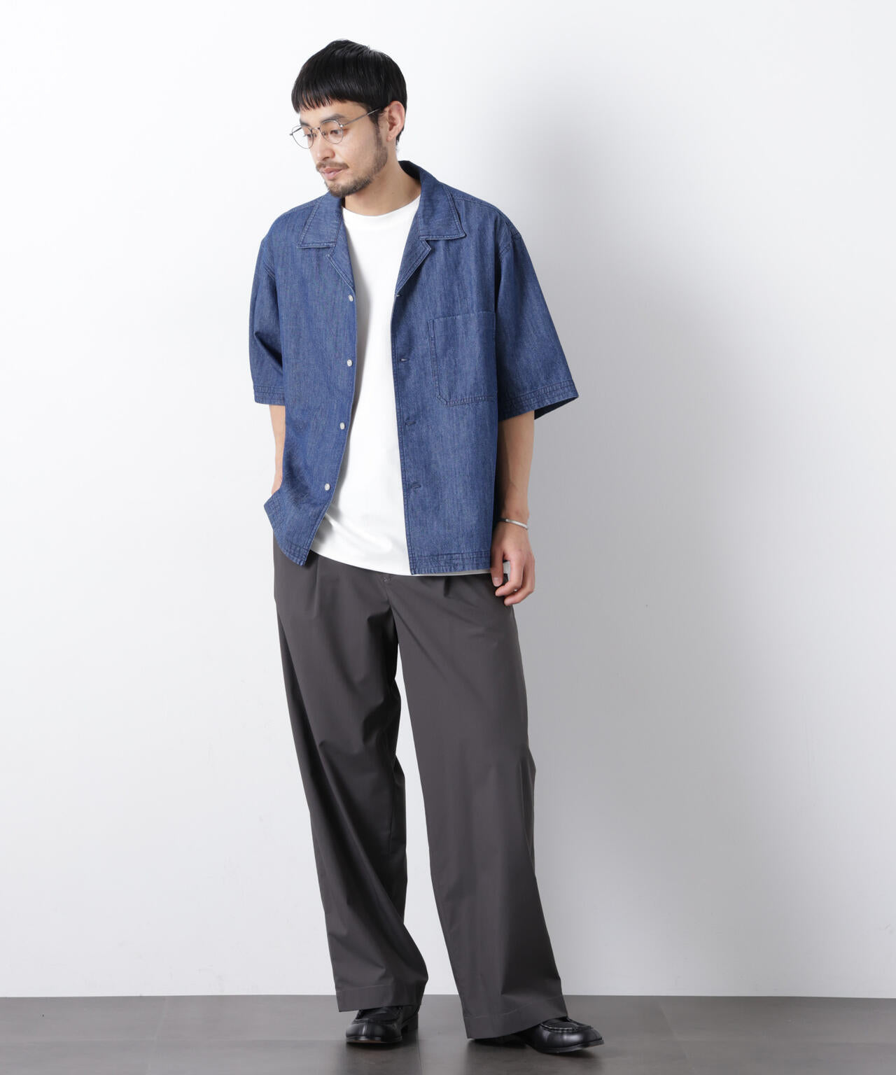 「OtoNANO」 デニムシャツ 半袖