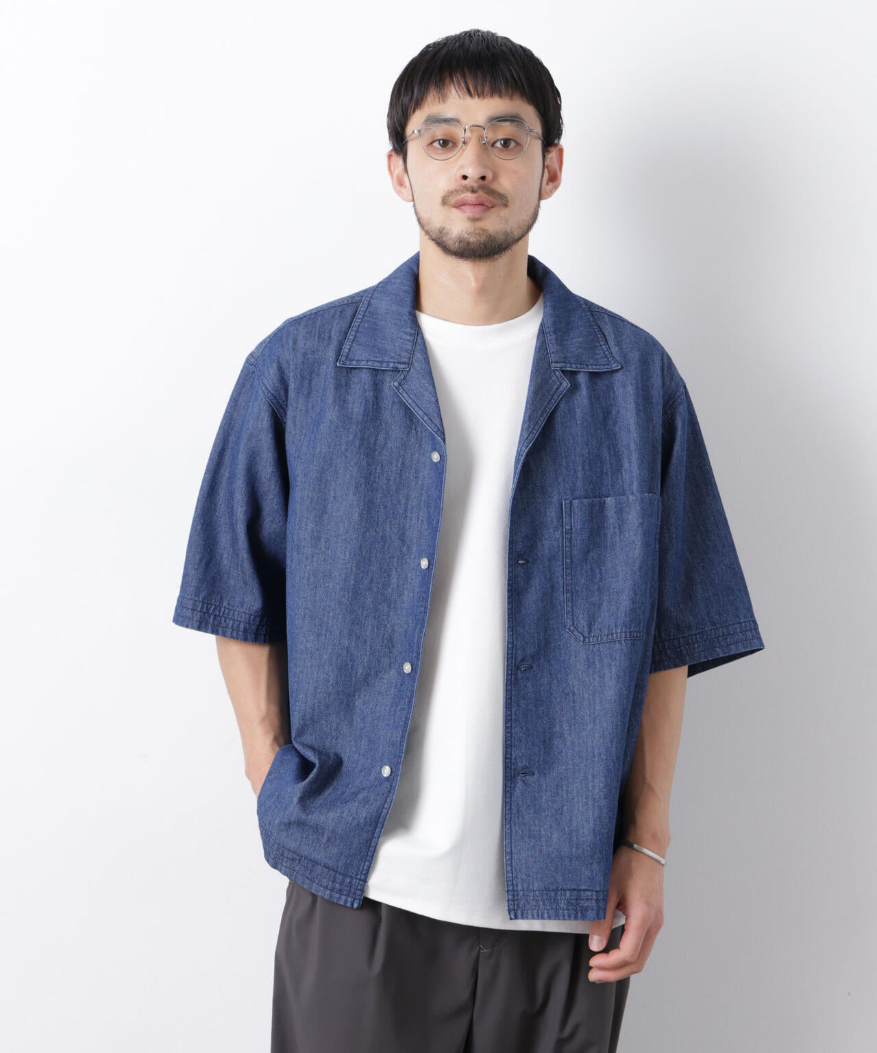 「OtoNANO」 デニムシャツ 半袖