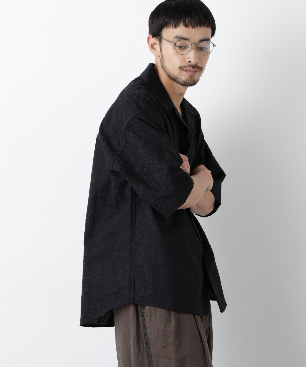 ｢OtoNANO｣×masoret総柄刺繍シャツ(セットアップ可)