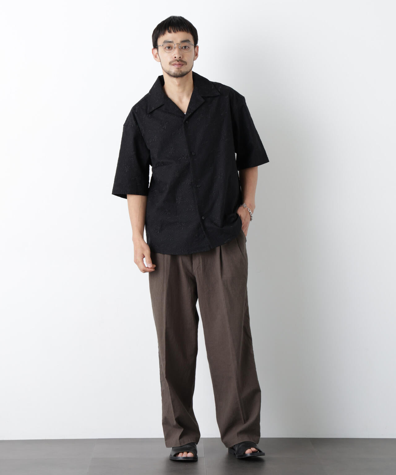 ｢OtoNANO｣×masoret総柄刺繍シャツ(セットアップ可)