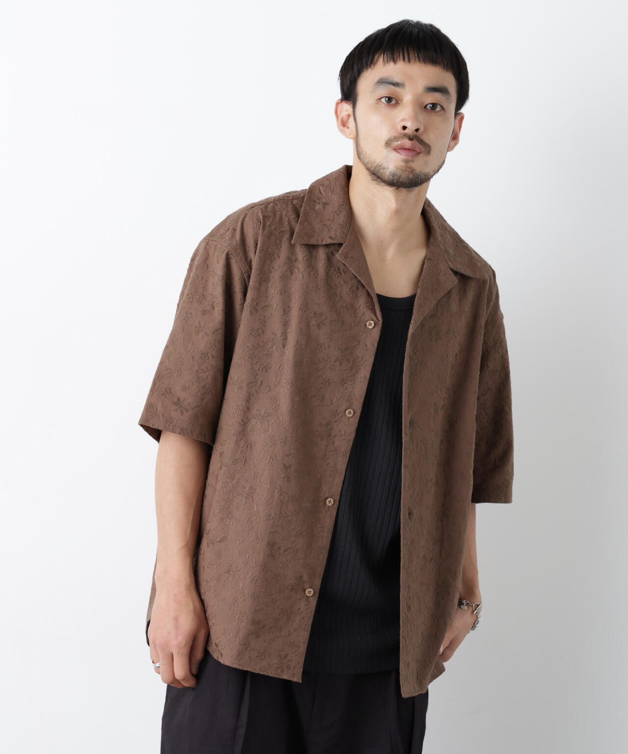｢OtoNANO｣×masoret総柄刺繍シャツ(セットアップ可)