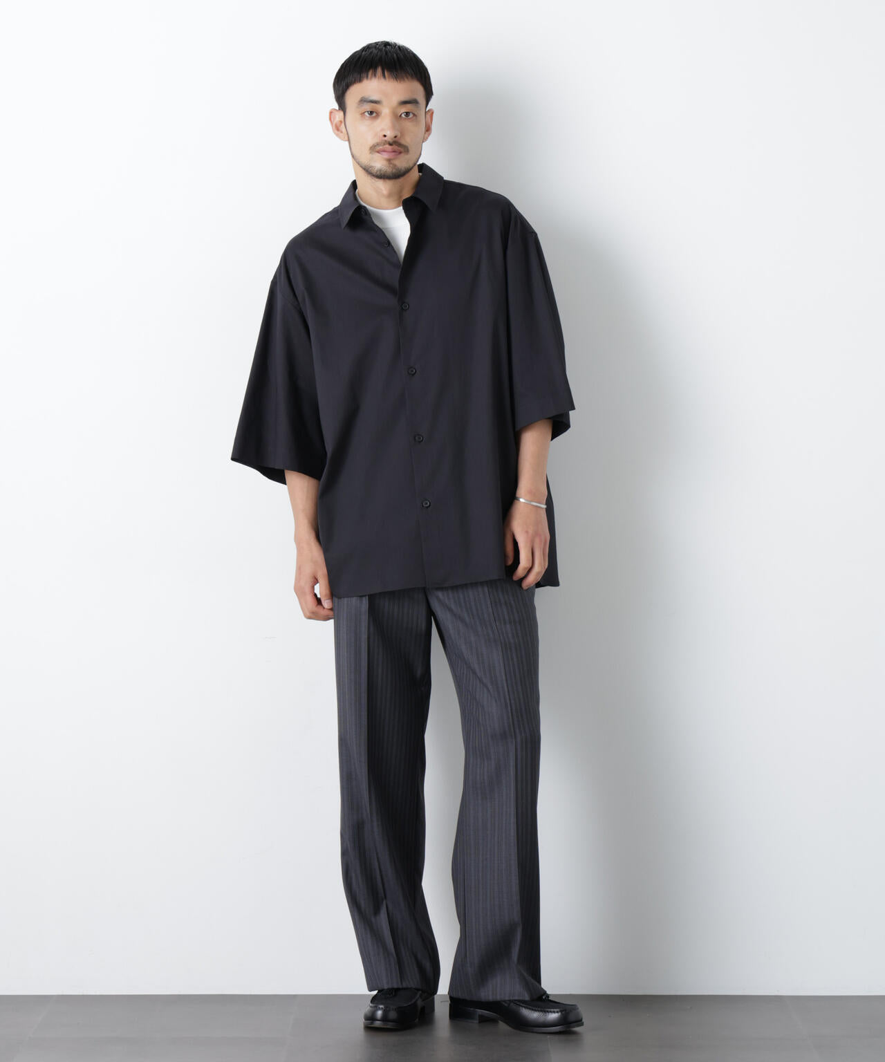 「ASSEMBLANC」リネンミックスハーフスリーブオーバーシャツ(セットアップ可)