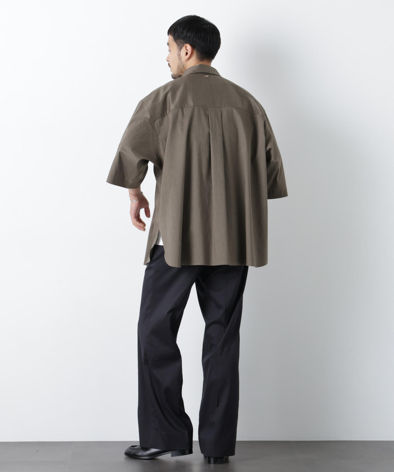 「ASSEMBLANC」リネンミックスハーフスリーブオーバーシャツ(セットアップ可)