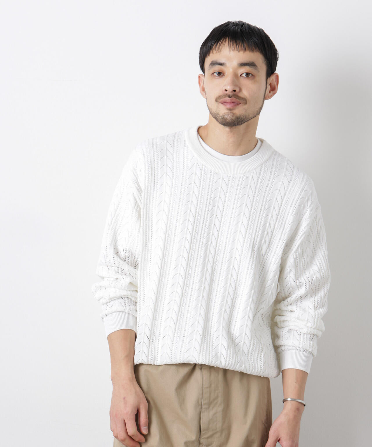 ｢ASSEMBLANC｣コードヤーンシアーケーブルニット