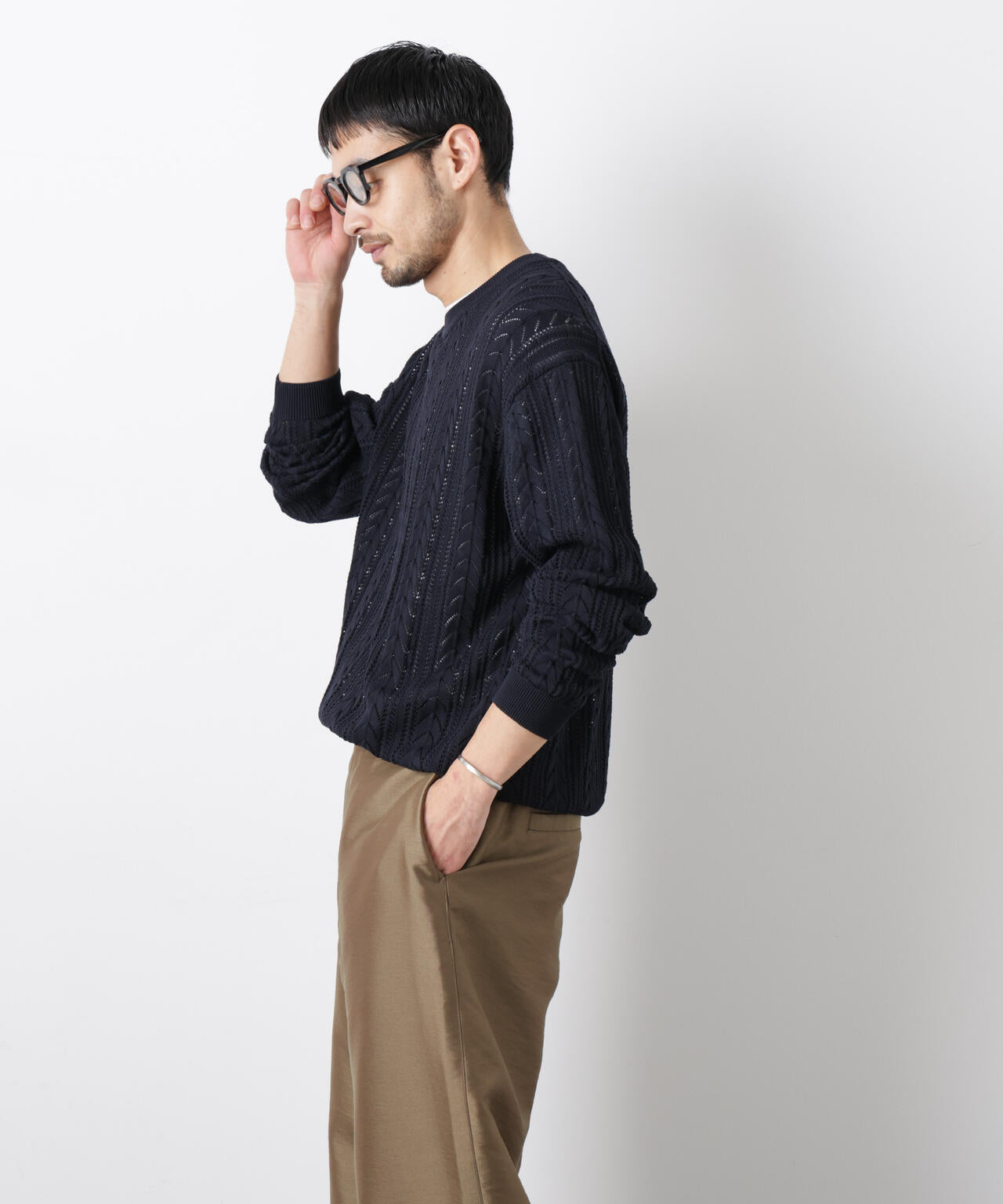 ｢ASSEMBLANC｣コードヤーンシアーケーブルニット