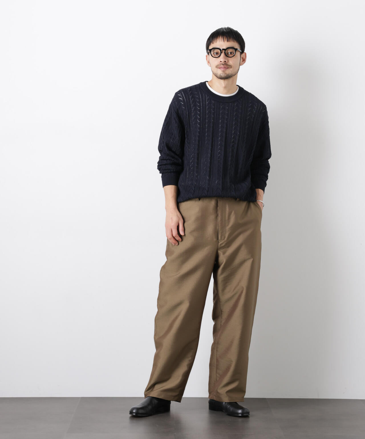 ｢ASSEMBLANC｣コードヤーンシアーケーブルニット