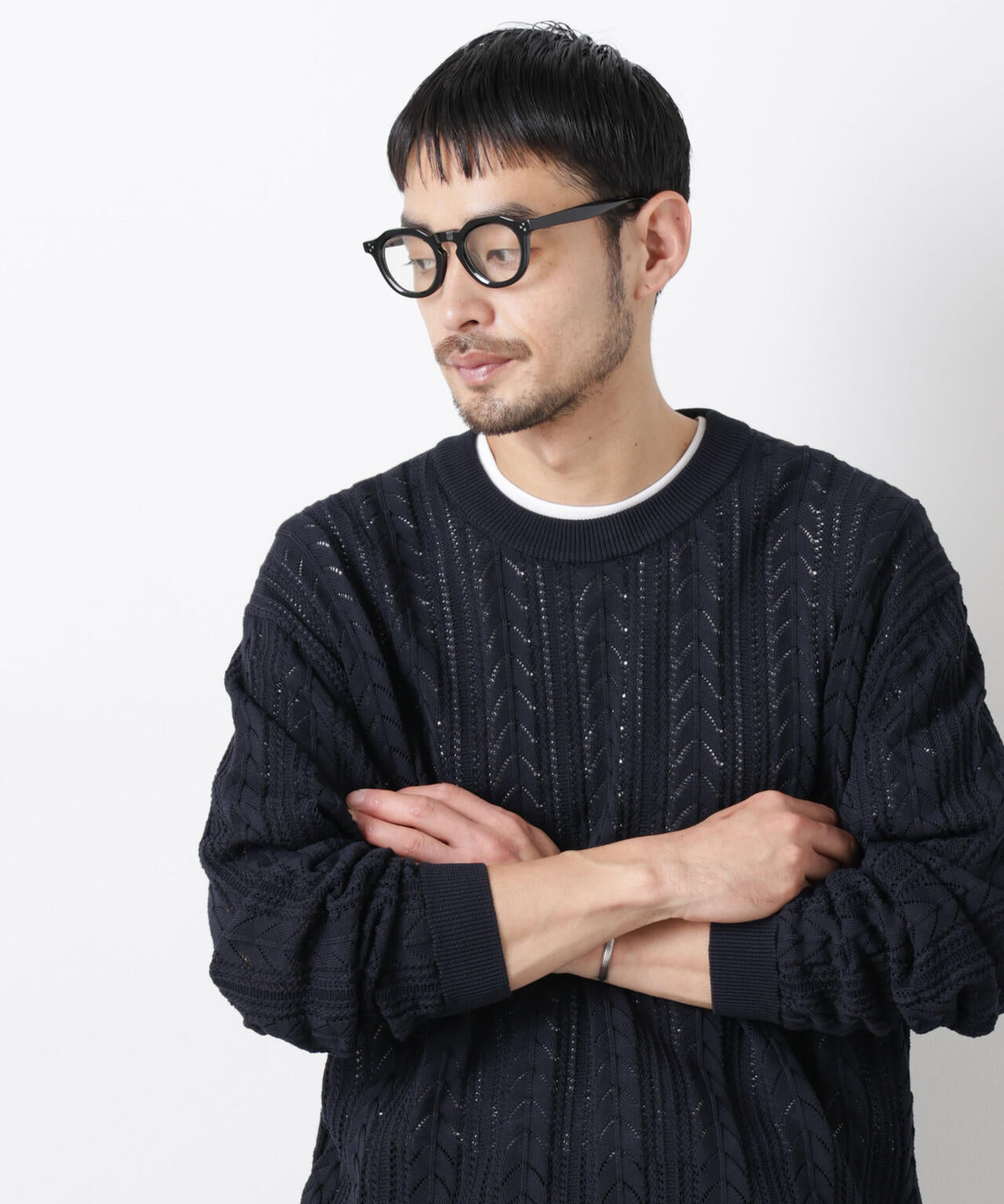 ｢ASSEMBLANC｣コードヤーンシアーケーブルニット