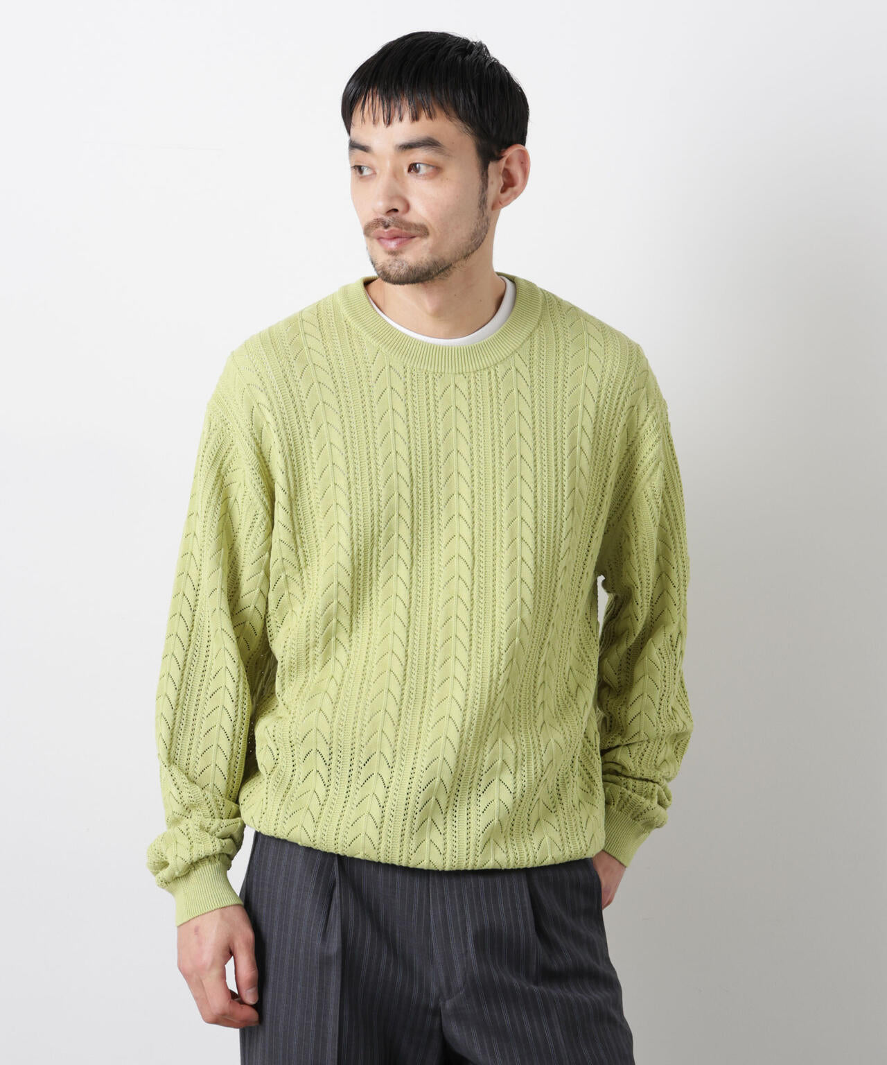 ｢ASSEMBLANC｣コードヤーンシアーケーブルニット