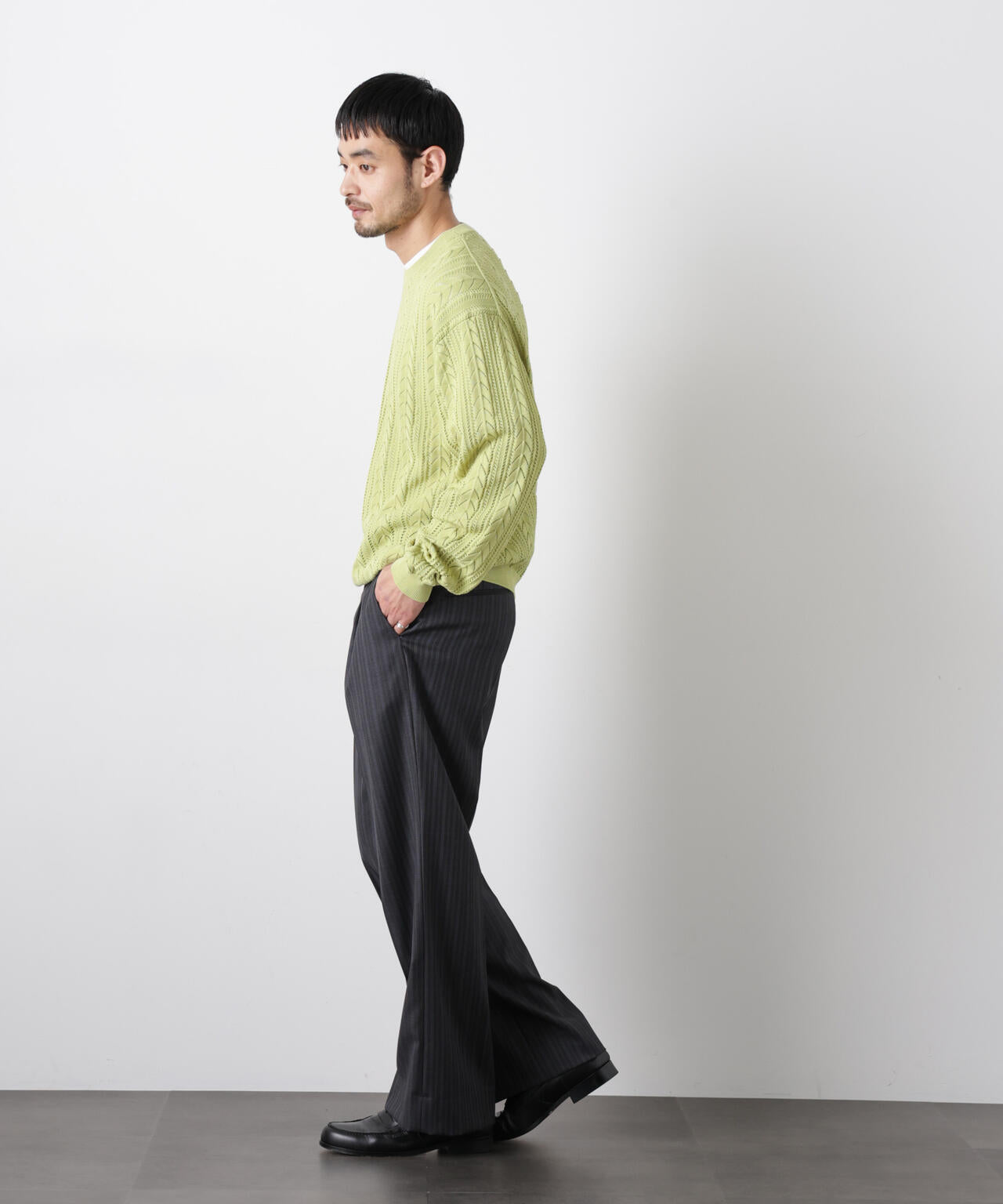 ｢ASSEMBLANC｣コードヤーンシアーケーブルニット
