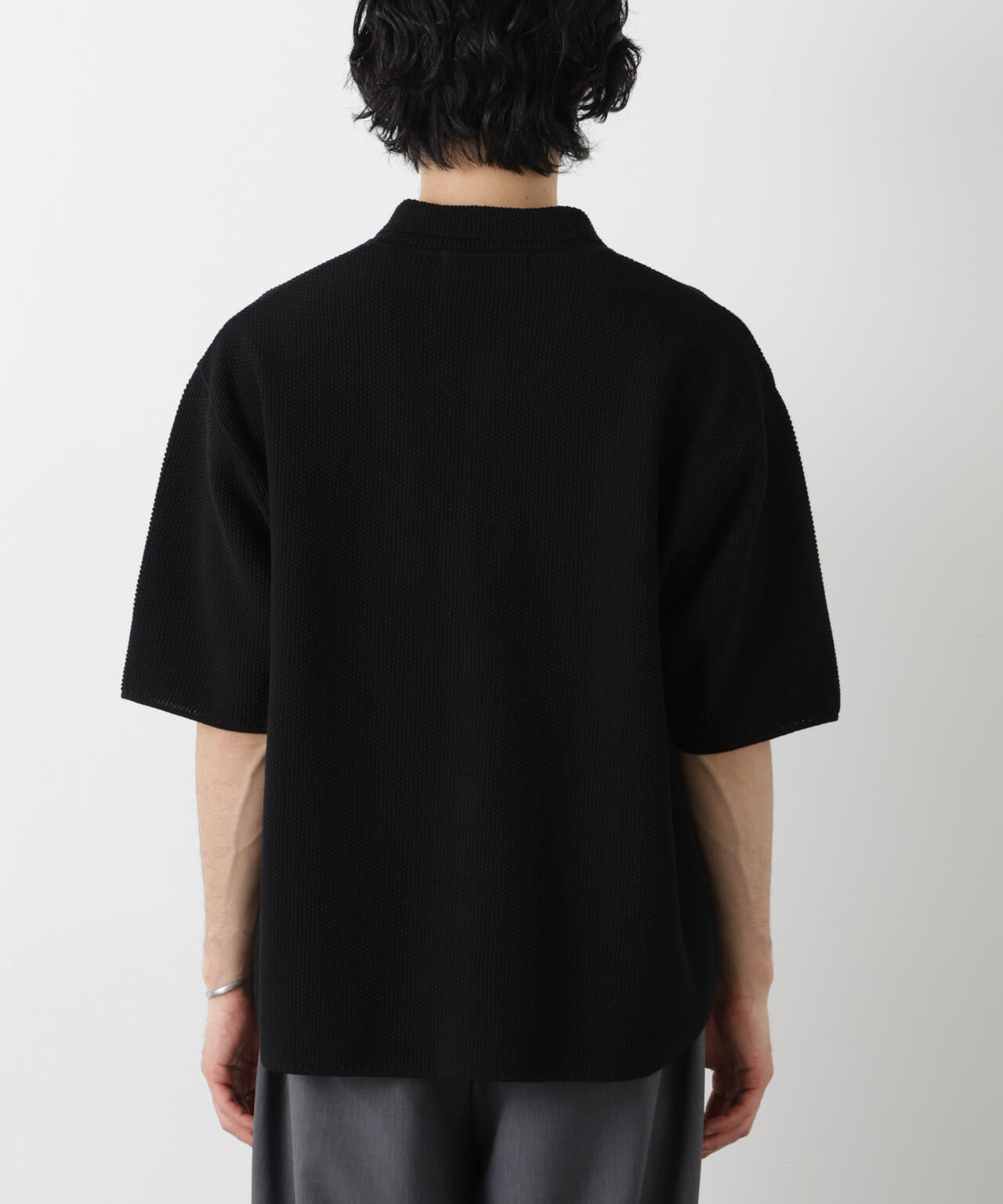 コットンシードステッチニットシャツ