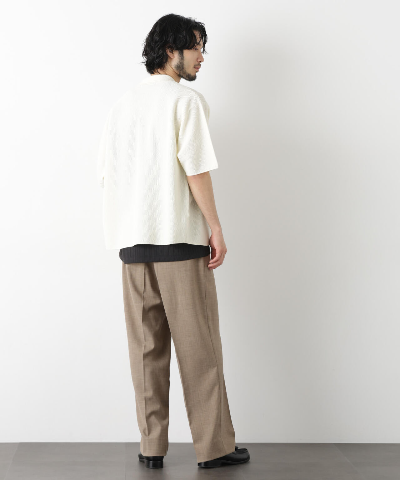 コットンシードステッチニットシャツ