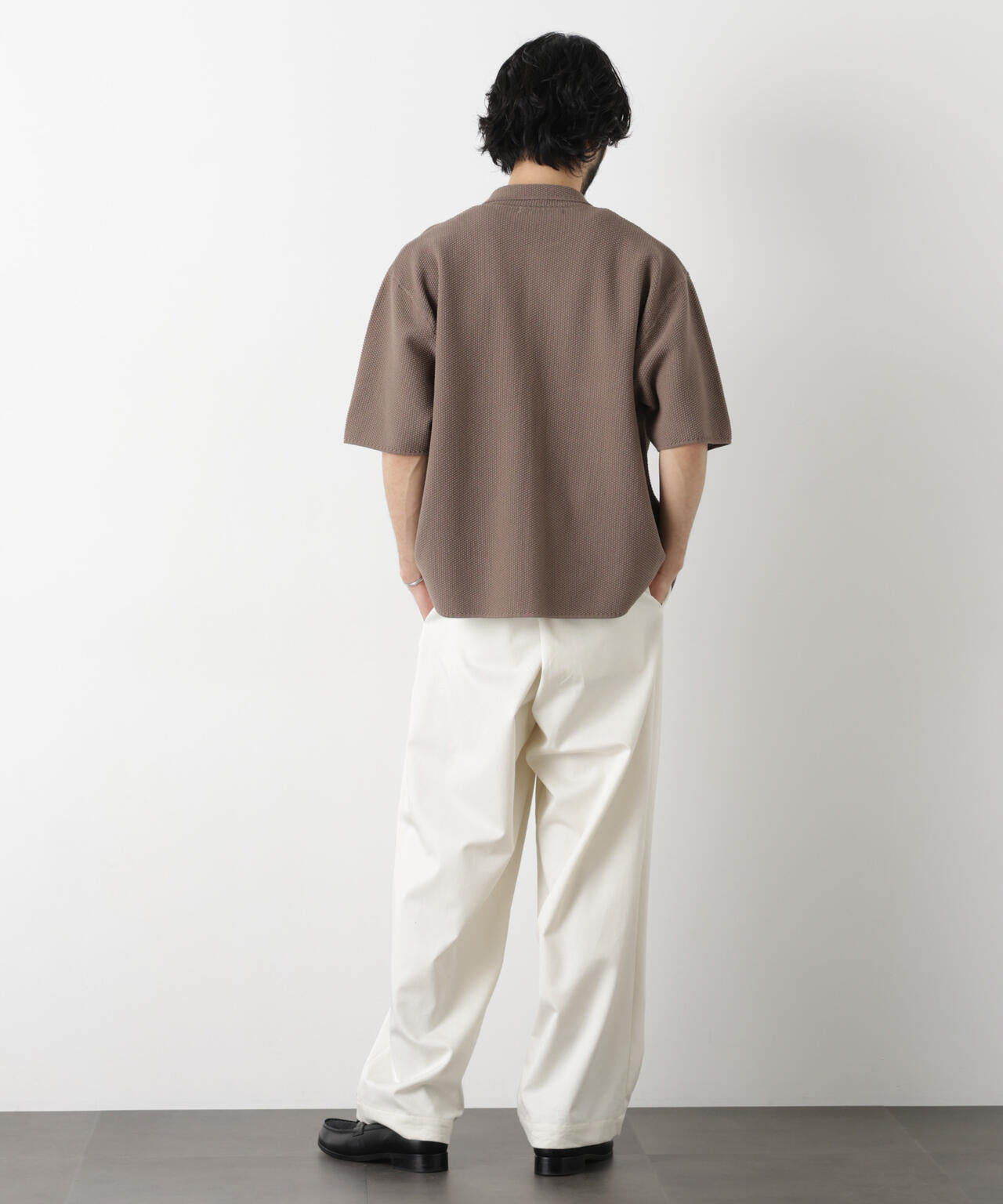 コットンシードステッチニットシャツ